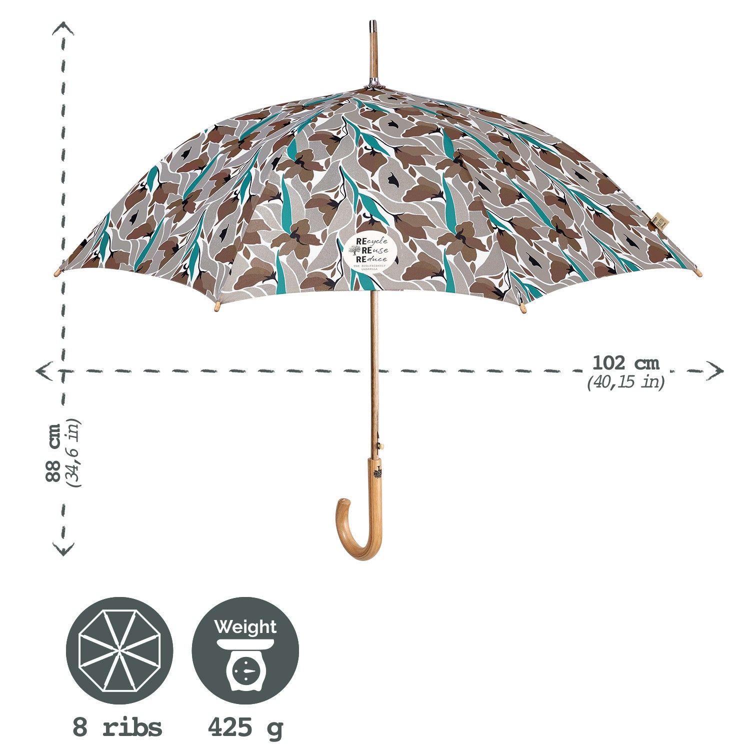 Ombrello Green Lungo Acquerello - Perletti