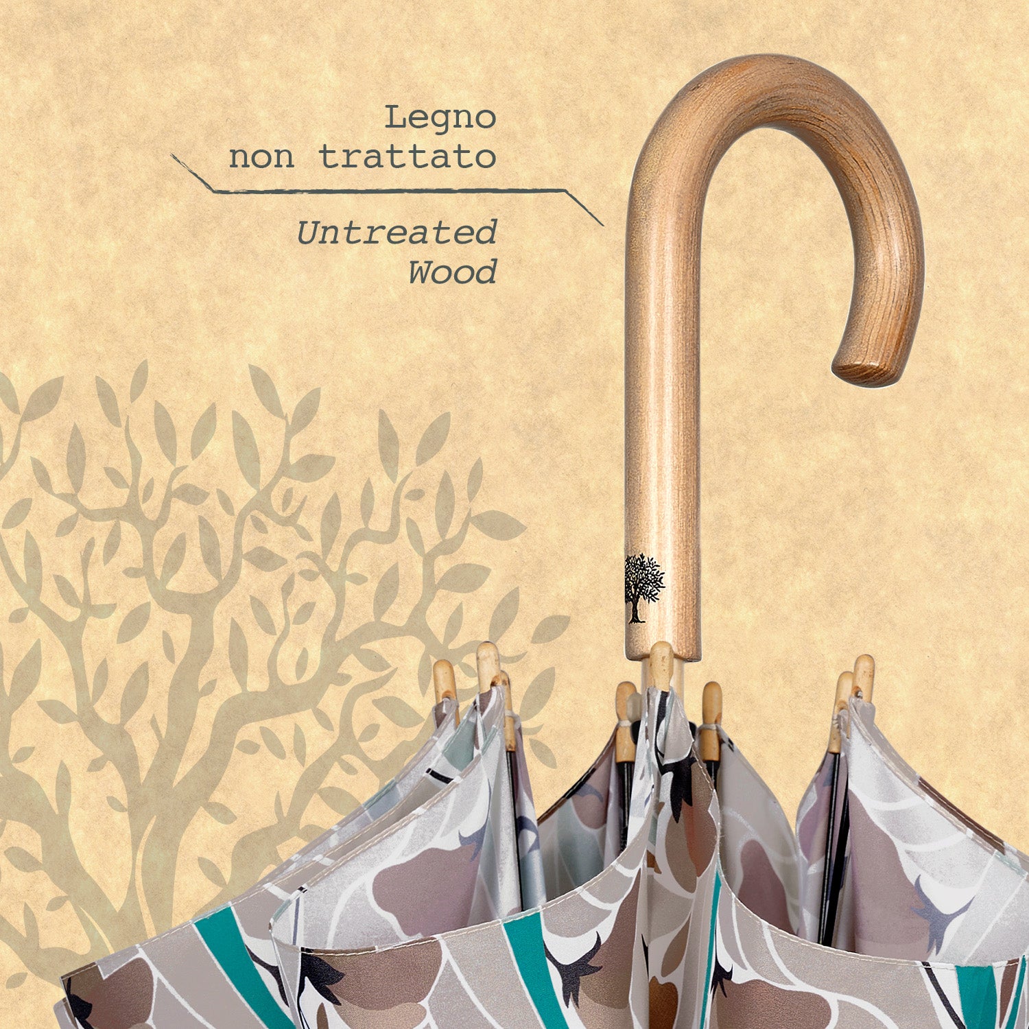 Ombrello Green Lungo Acquerello - Perletti