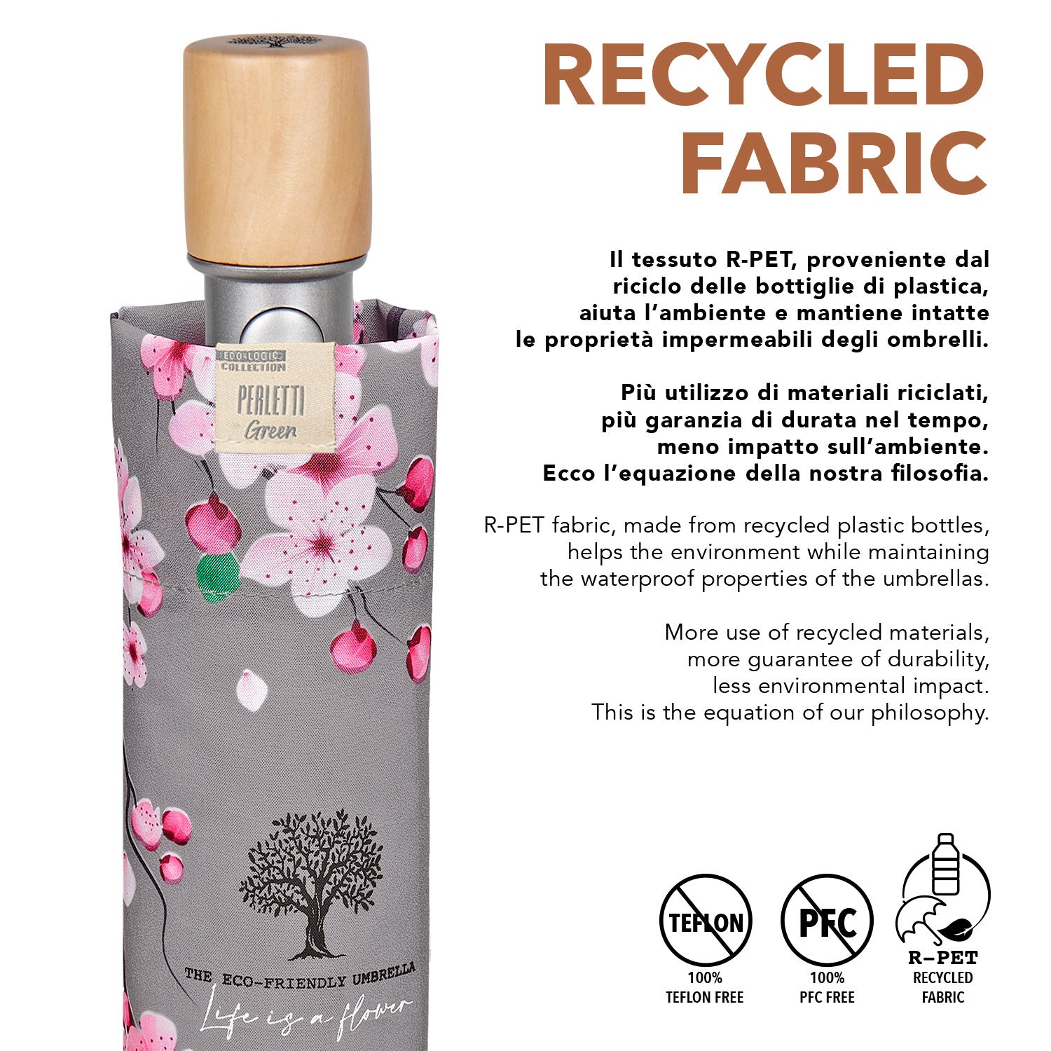 Ombrello Green Automatico Fiori di Ciliegio - Perletti