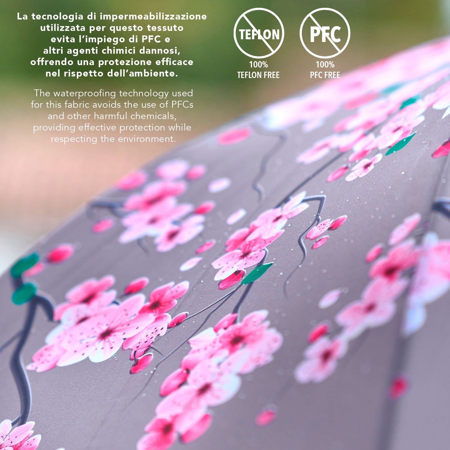 Ombrello Green Automatico Fiori di Ciliegio - Perletti