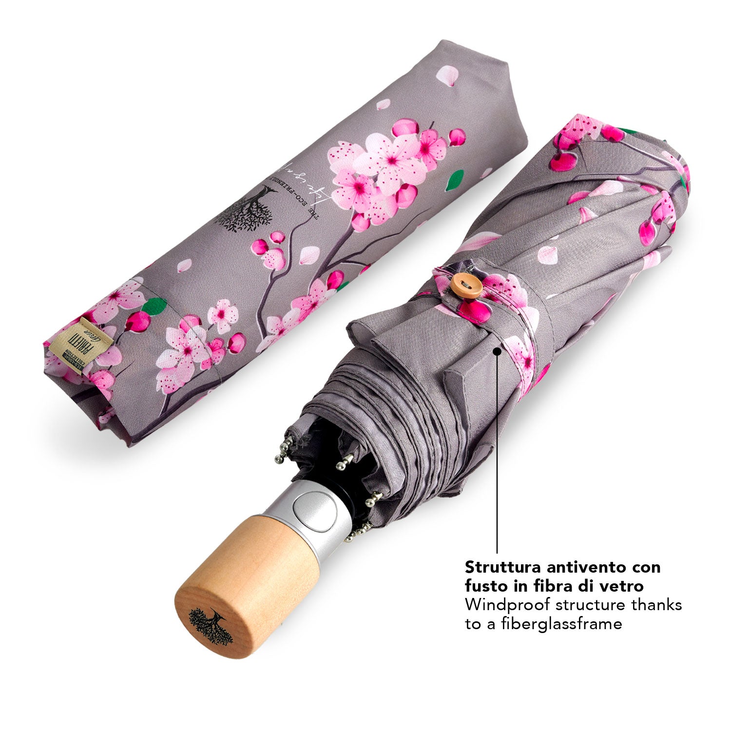 Ombrello Green Automatico Fiori di Ciliegio - Perletti