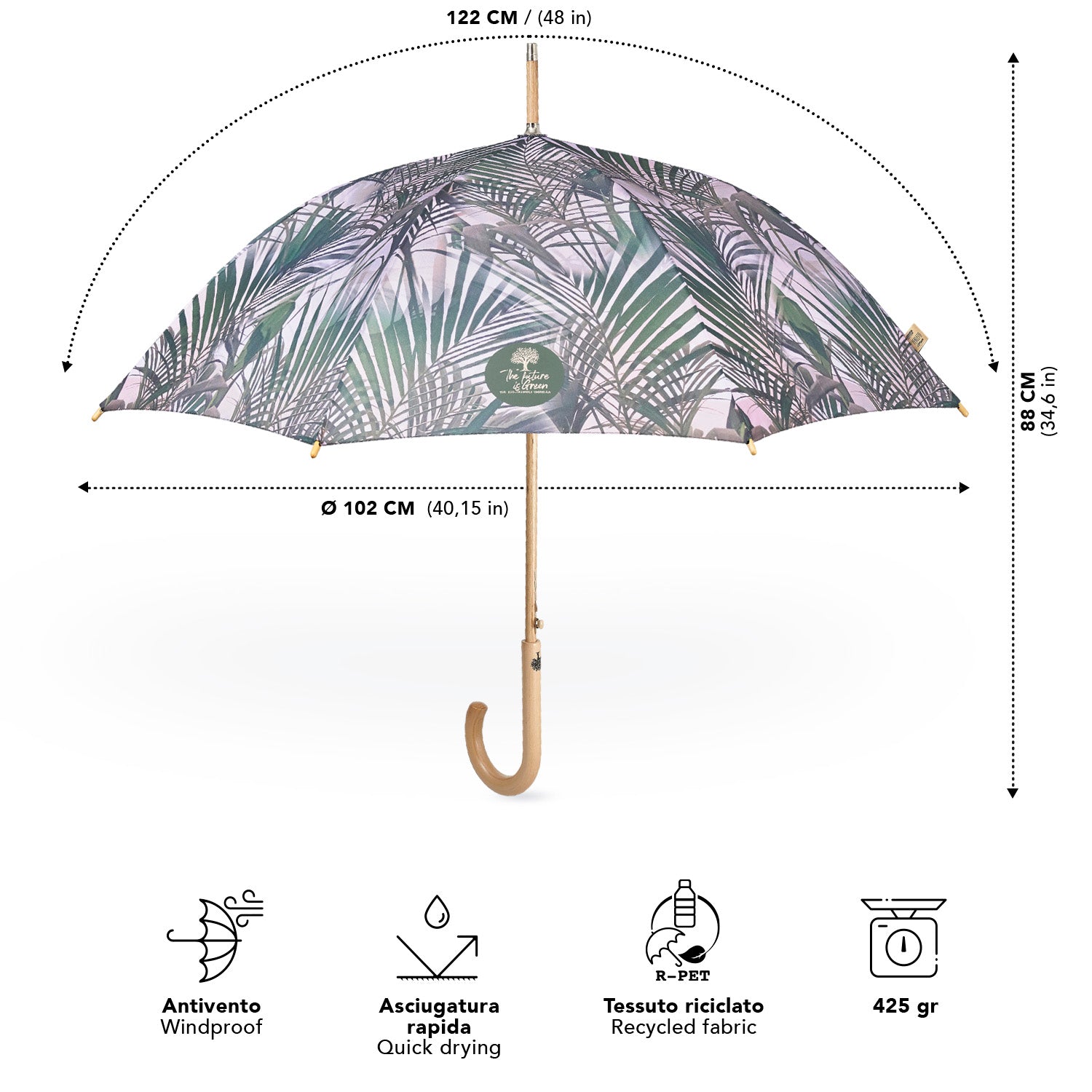 Ombrello Green Lungo Kenzia - Perletti