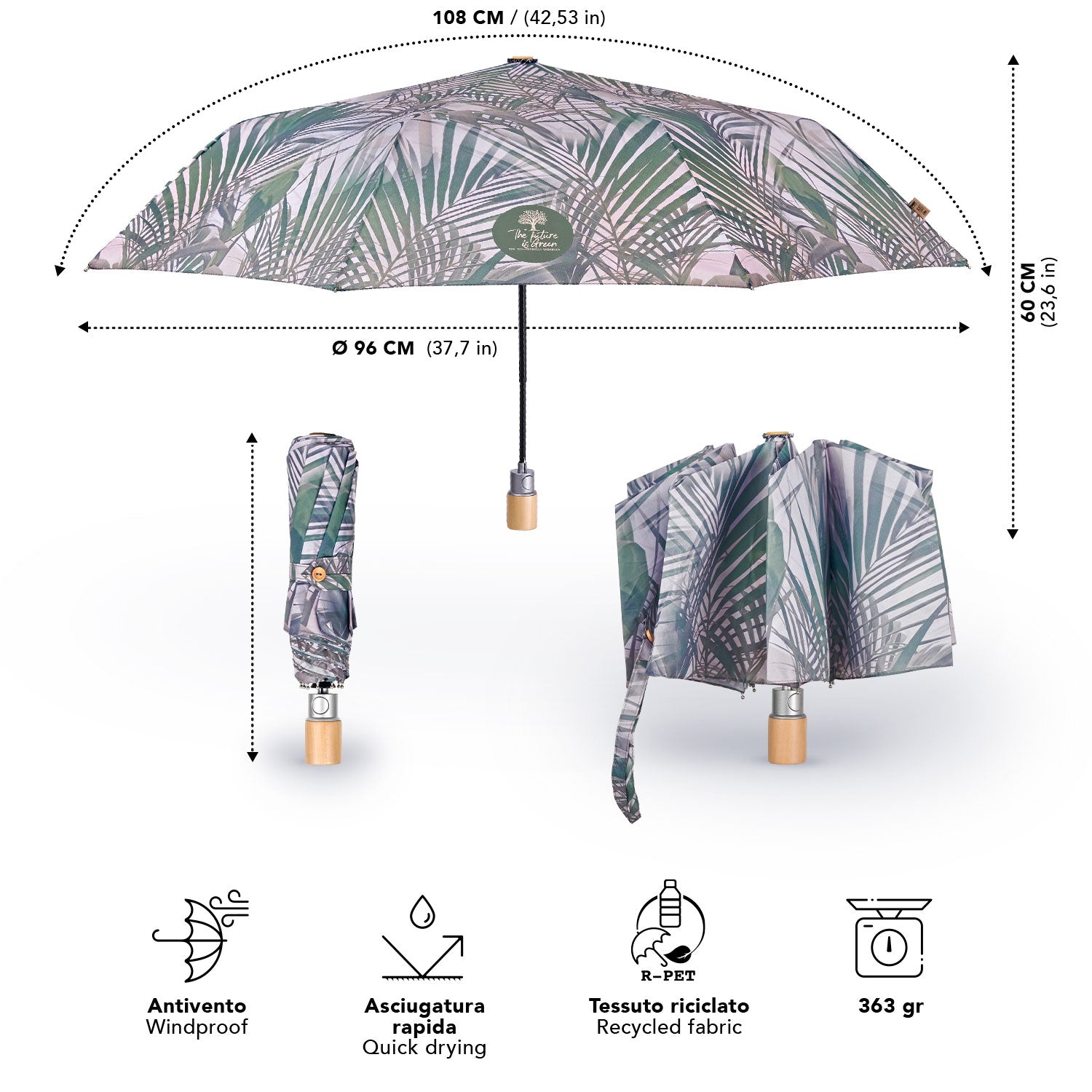 Ombrello Green Automatico Kenzia - Perletti