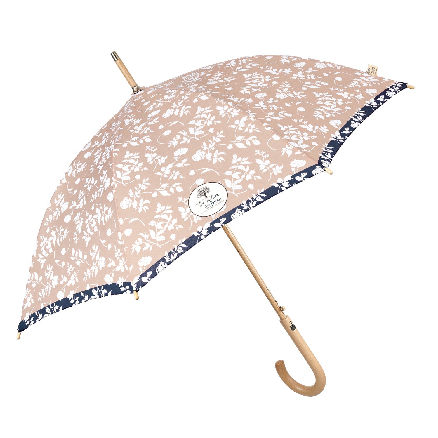 Ombrello Green Lungo Fiore Bianco - Perletti