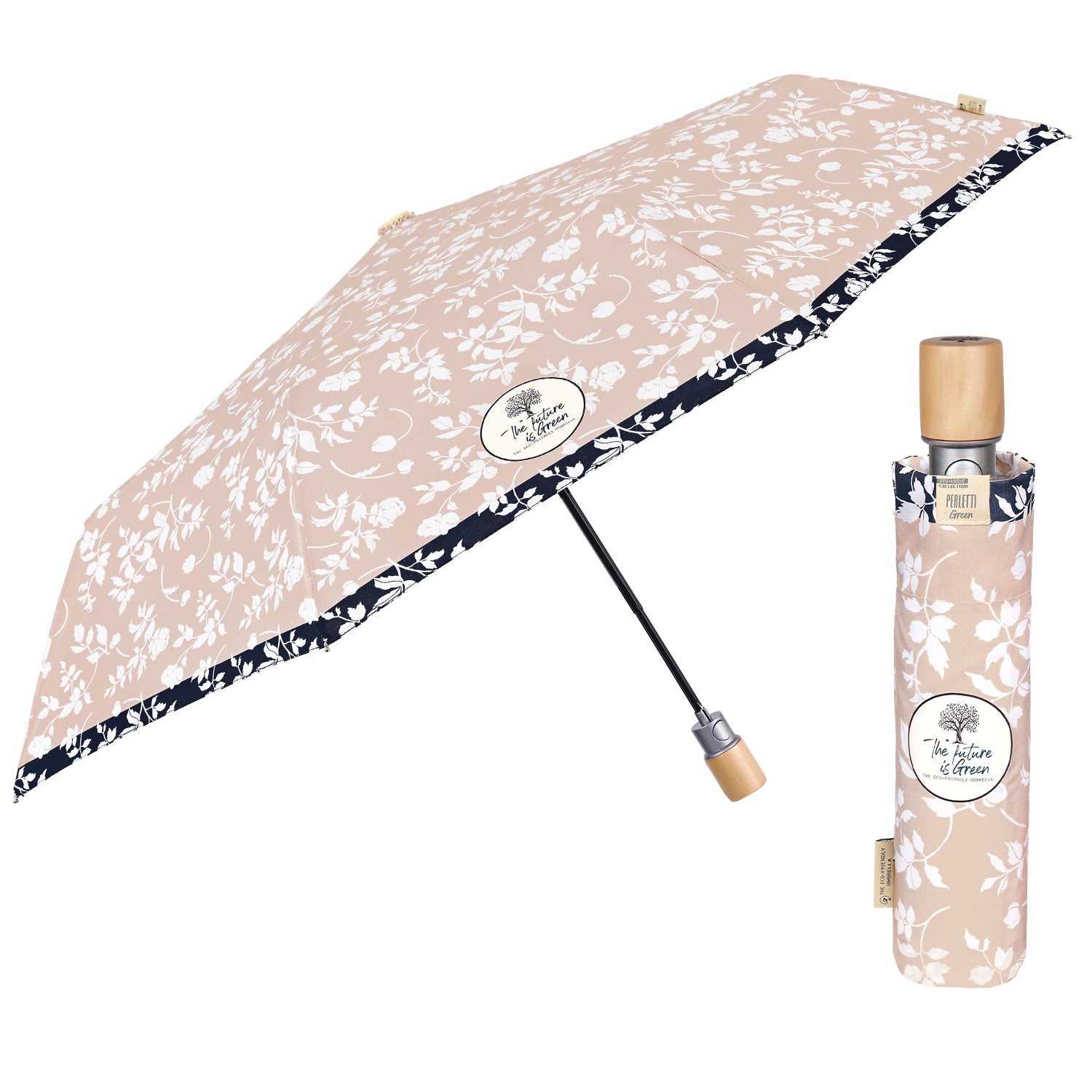 Ombrello Automatico Fiore Bianco - Collezione Green