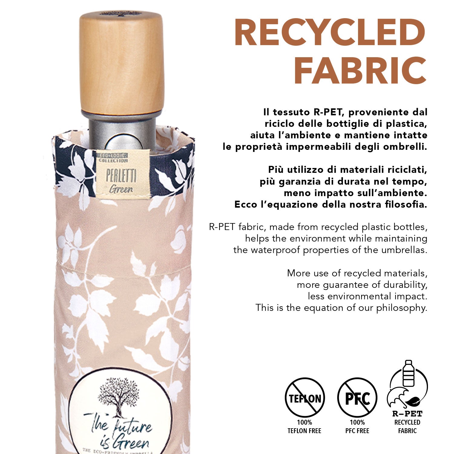 Ombrello Green Automatico Fiore Bianco - Perletti