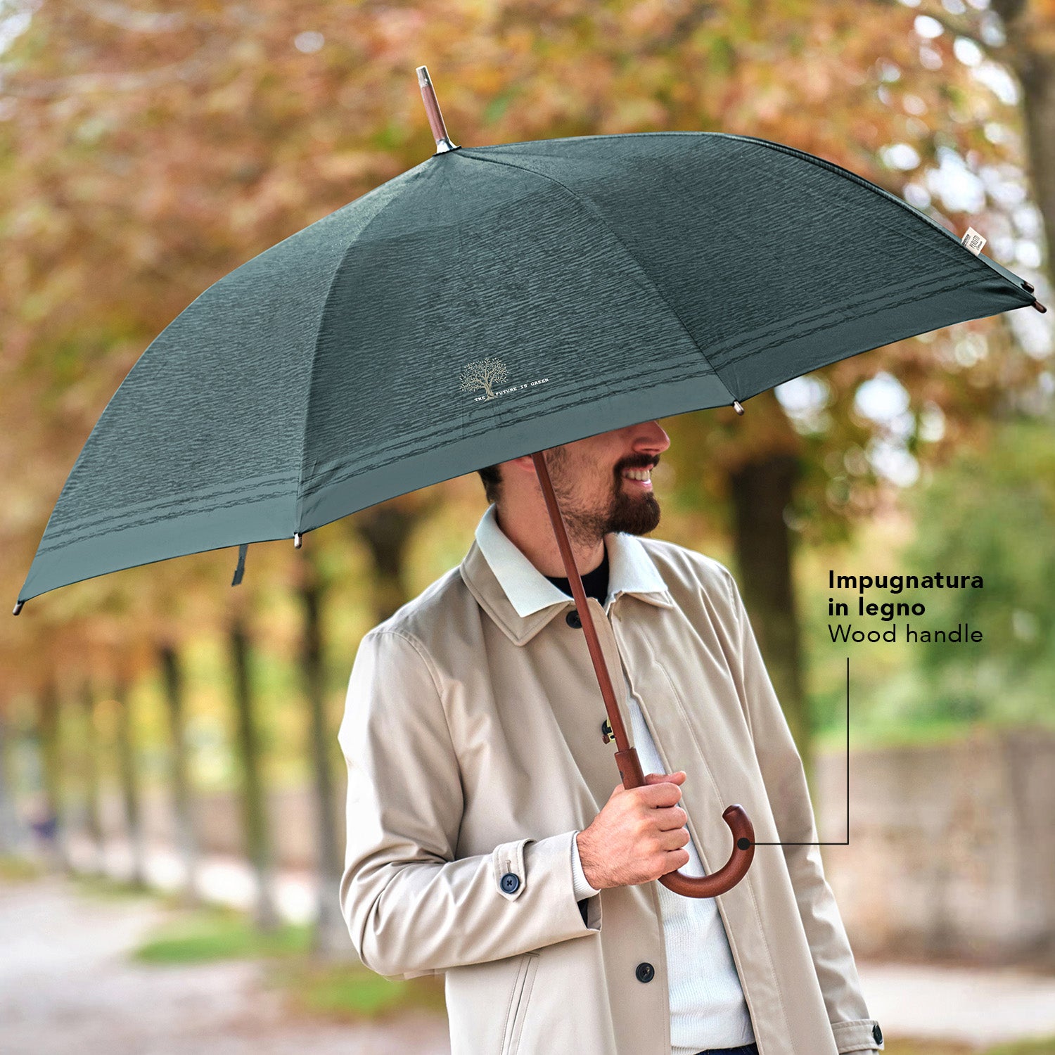 Ombrello Green Lungo Uomo - Perletti