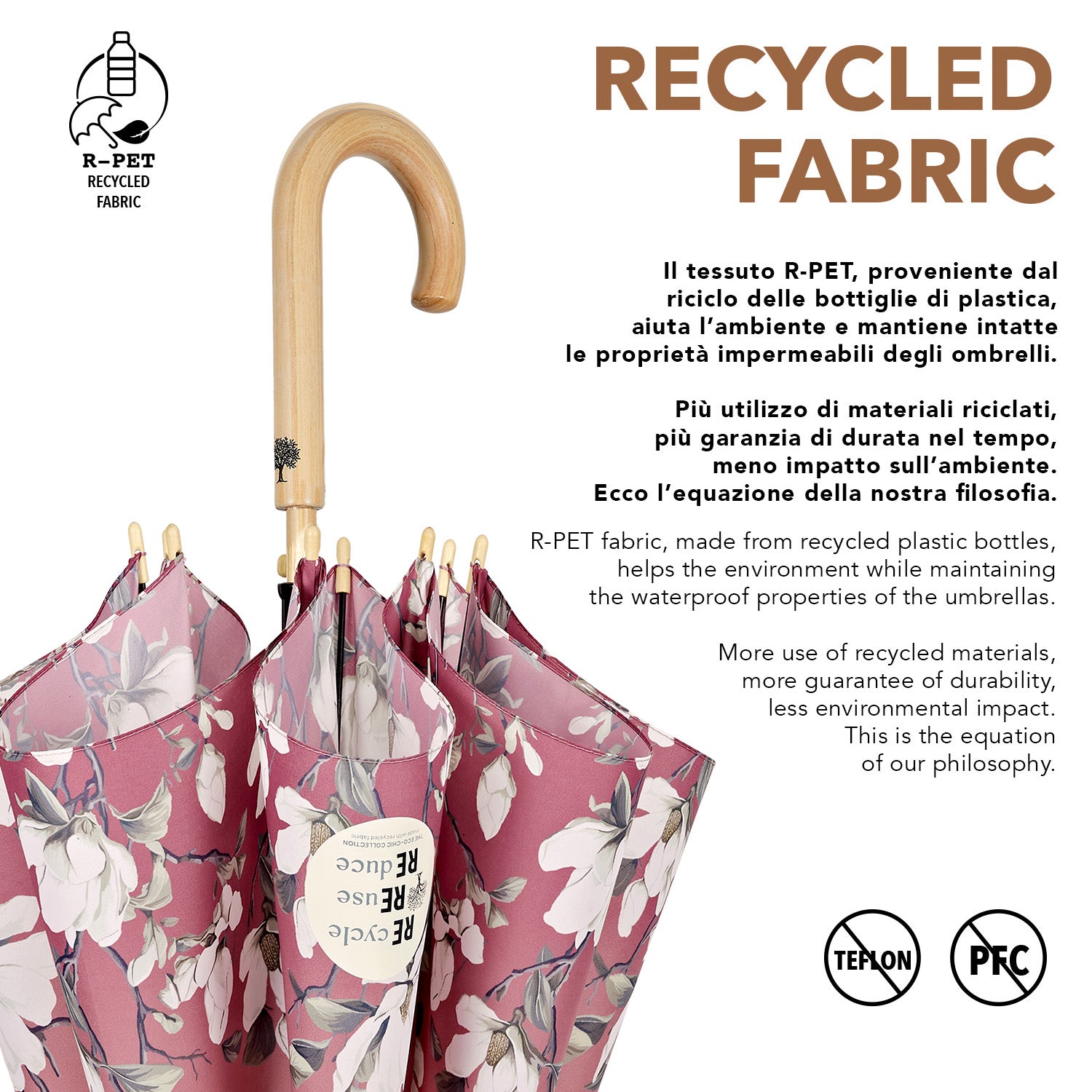 Ombrello Green Lungo Magnolia - Perletti