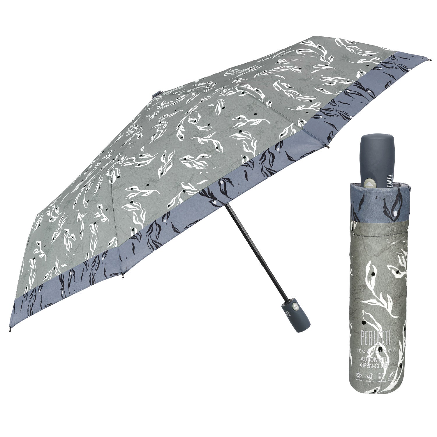 Ombrello Apri e Chiudi Fiore Astratto - Perletti