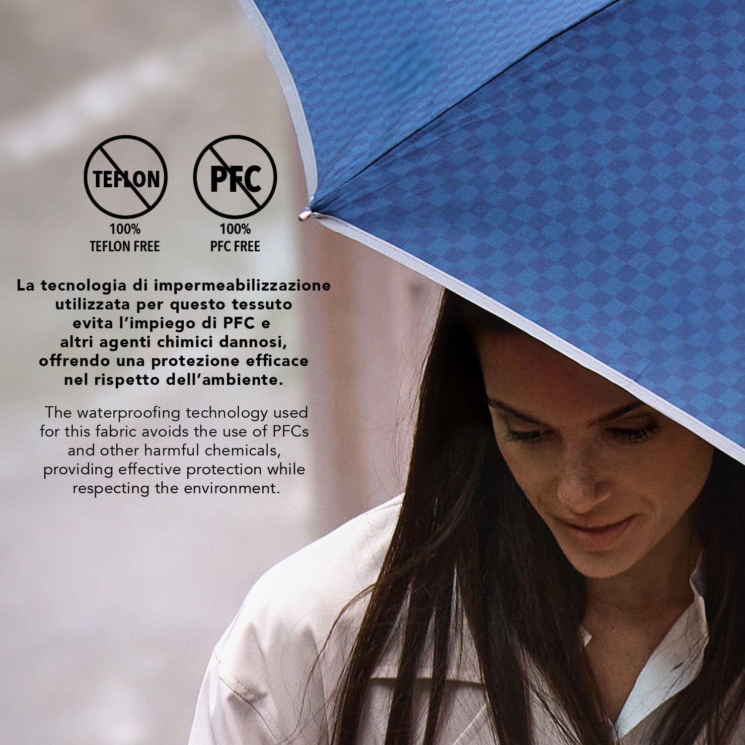 Ombrello Bordo Catarifrangente a Scacchi - Perletti