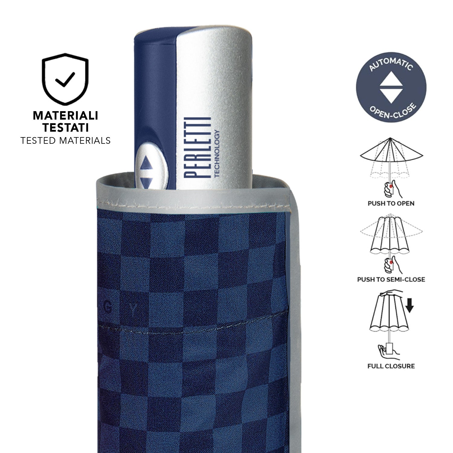 Ombrello Extra Piatto Apri e Chiudi Riflettente