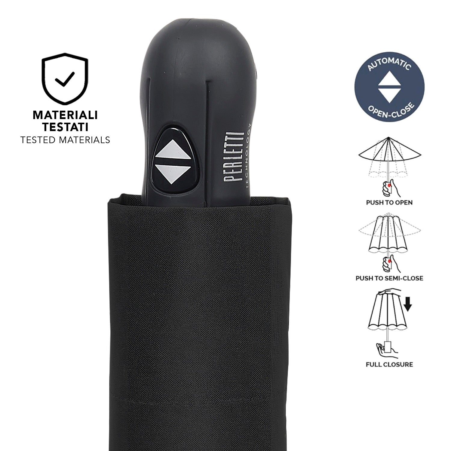 Ombrello Nero Extra Compatto - Perletti