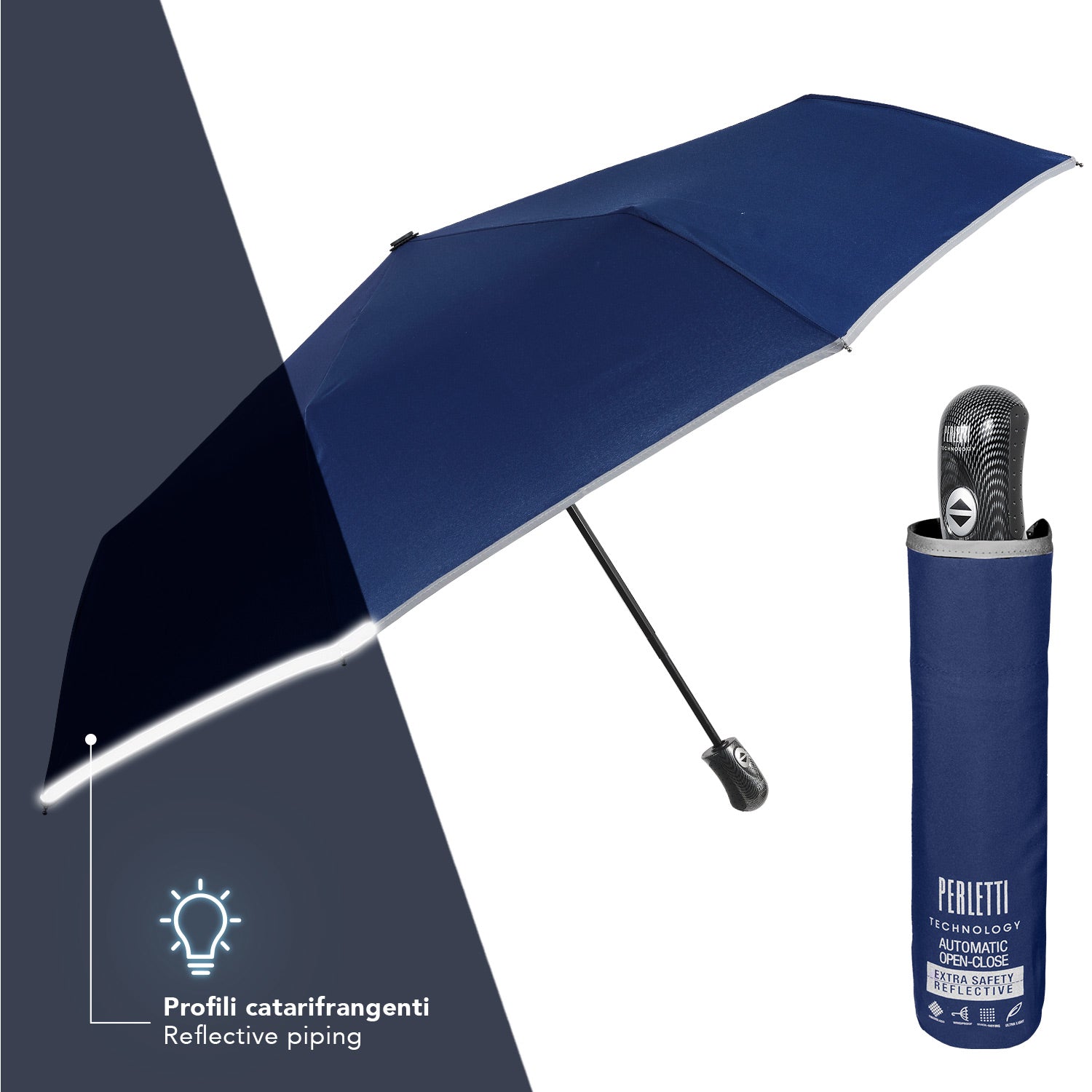 Ombrello Bordo Catarifrangente Automatico: Apertura e Chiusura Facile