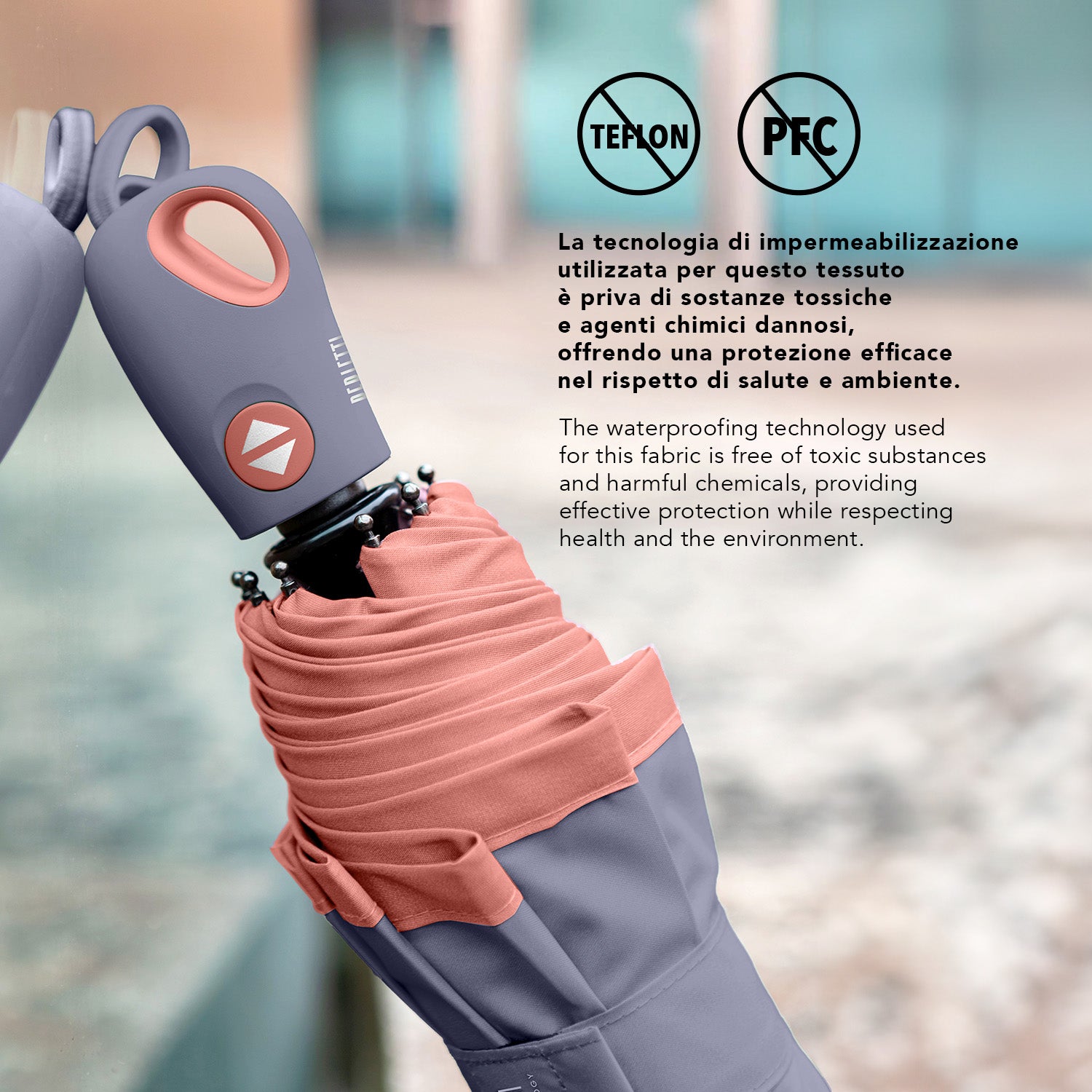 Ombrello Apri e Chiudi Tinta Unita con Bordo Colorato - Perletti