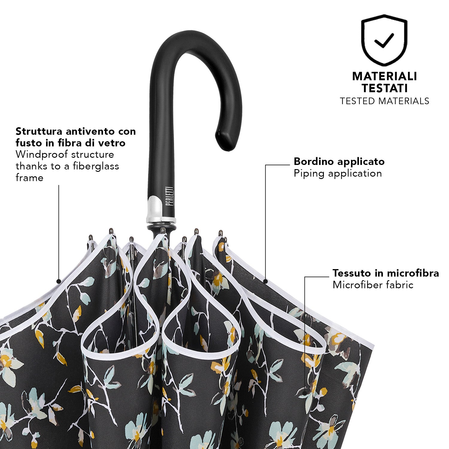 Ombrello Technology Lungo Fantasia Floreale - Perletti