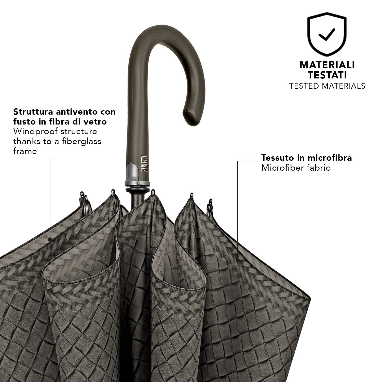 Ombrello Technology Lungo Fantasia Intrecciata - Perletti