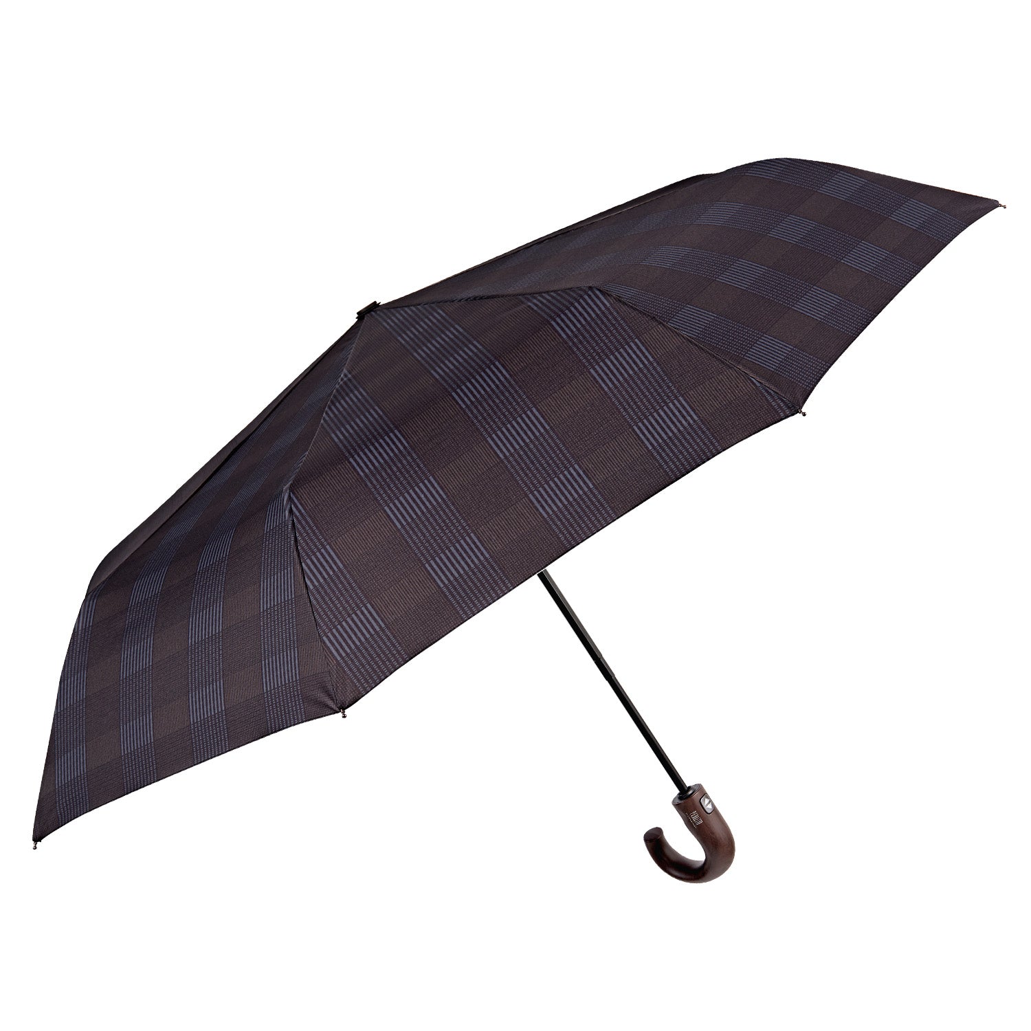 Ombrello Uomo Technology Apri e Chiudi Tartan con Manico Curvo