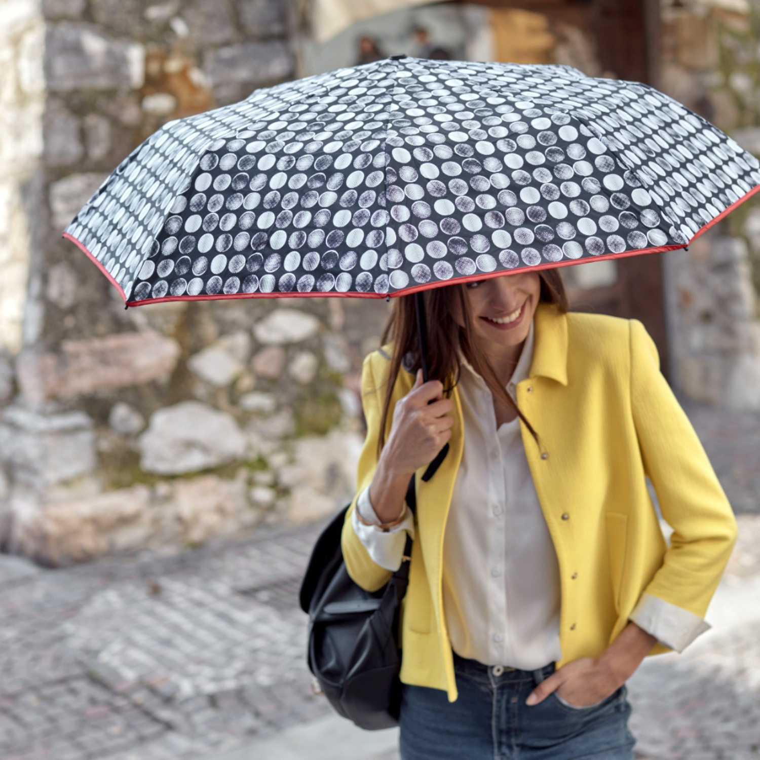 Ombrello Automatico Bianco e Nero - Perletti