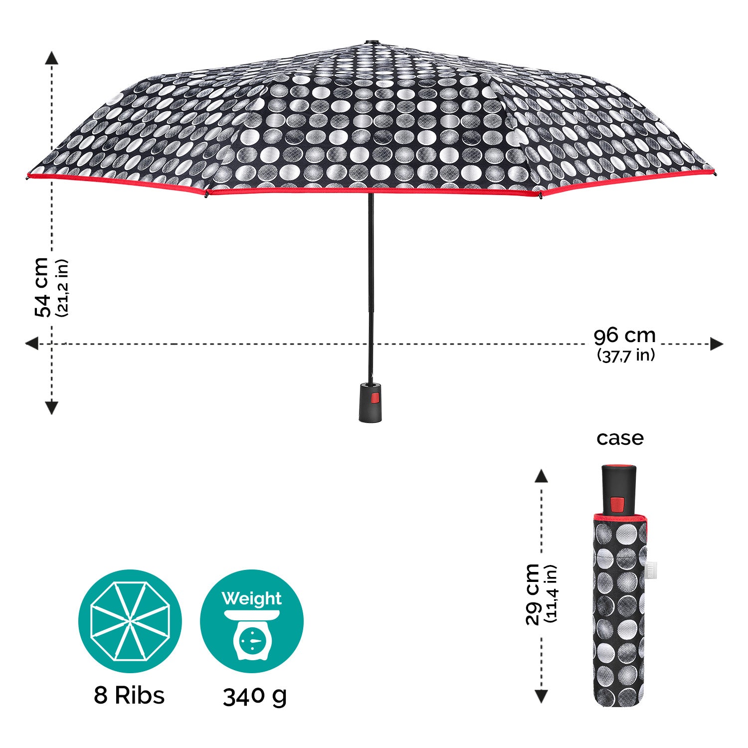 Ombrello Automatico Bianco e Nero - Perletti