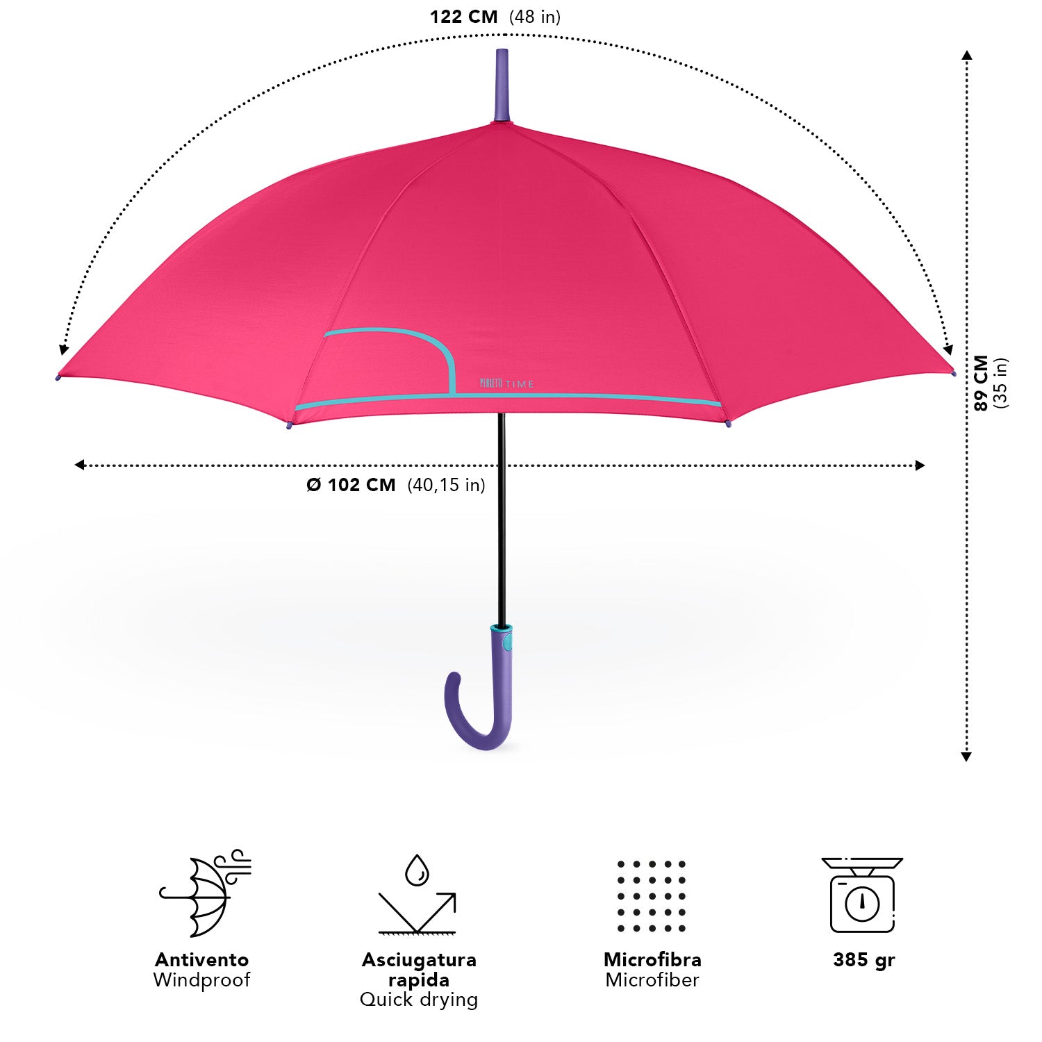 Ombrello Lungo Tinta Unita - Perletti