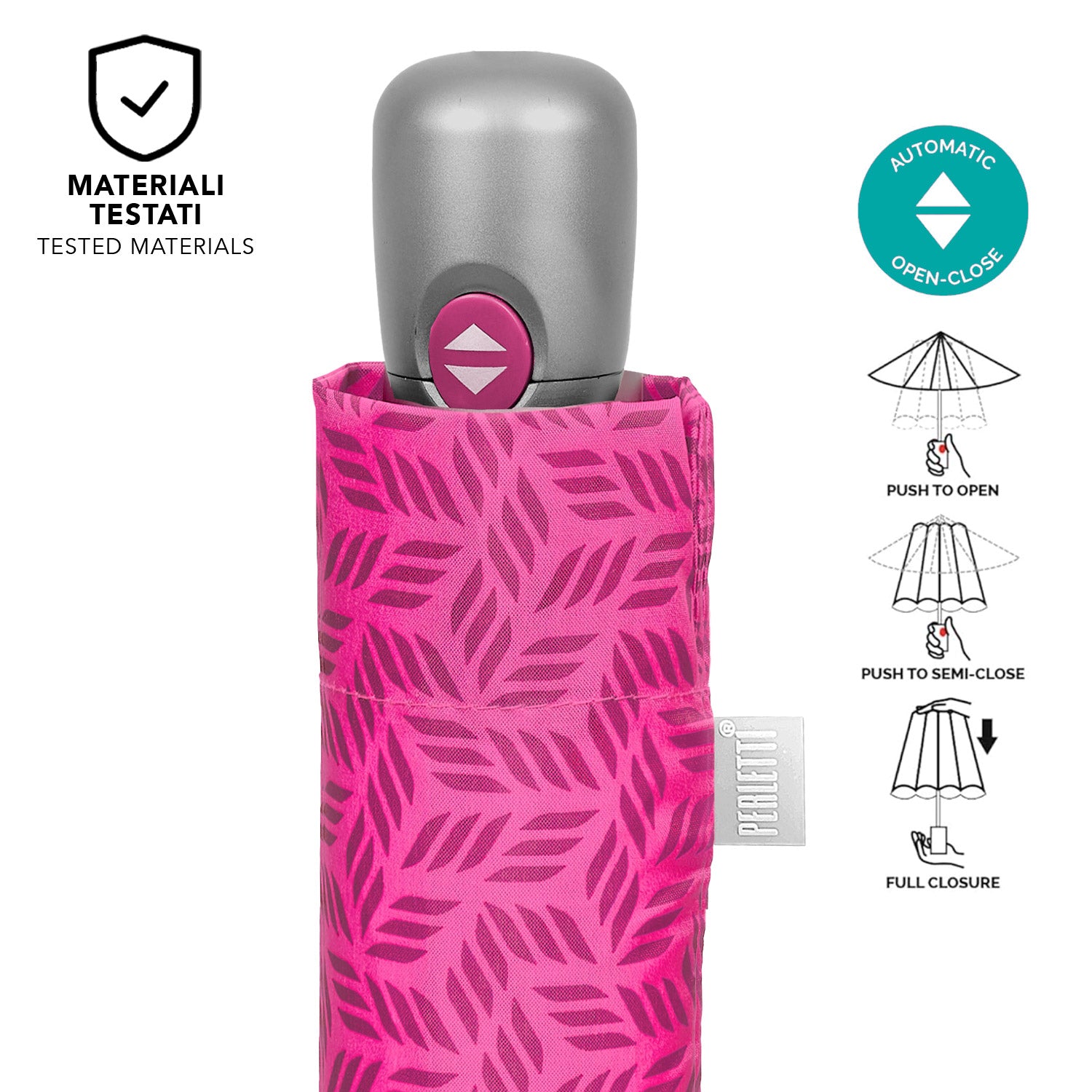 Ombrello Apri e Chiudi Automatico Fantasia Geometrica - Perletti