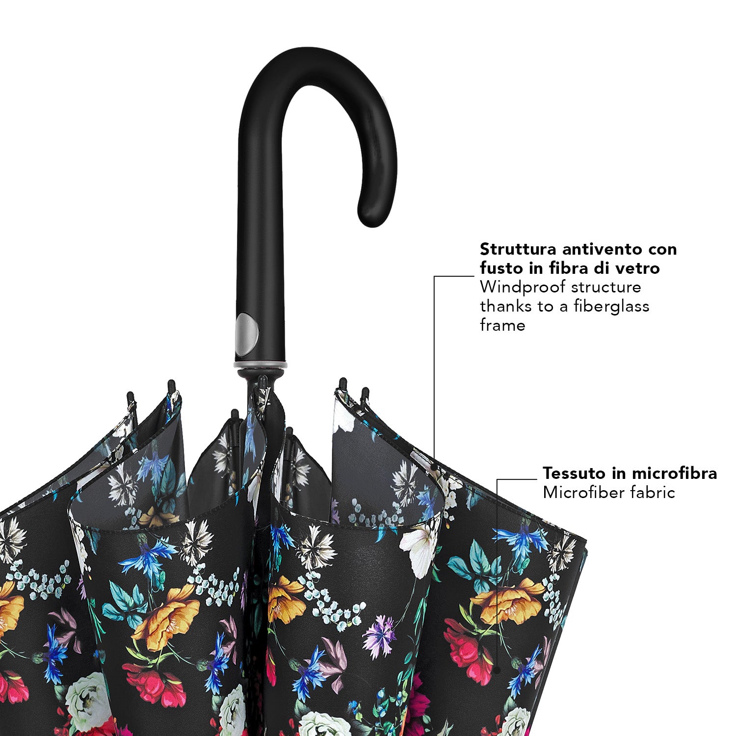 Ombrello Lungo Fantasia Floreale - Perletti