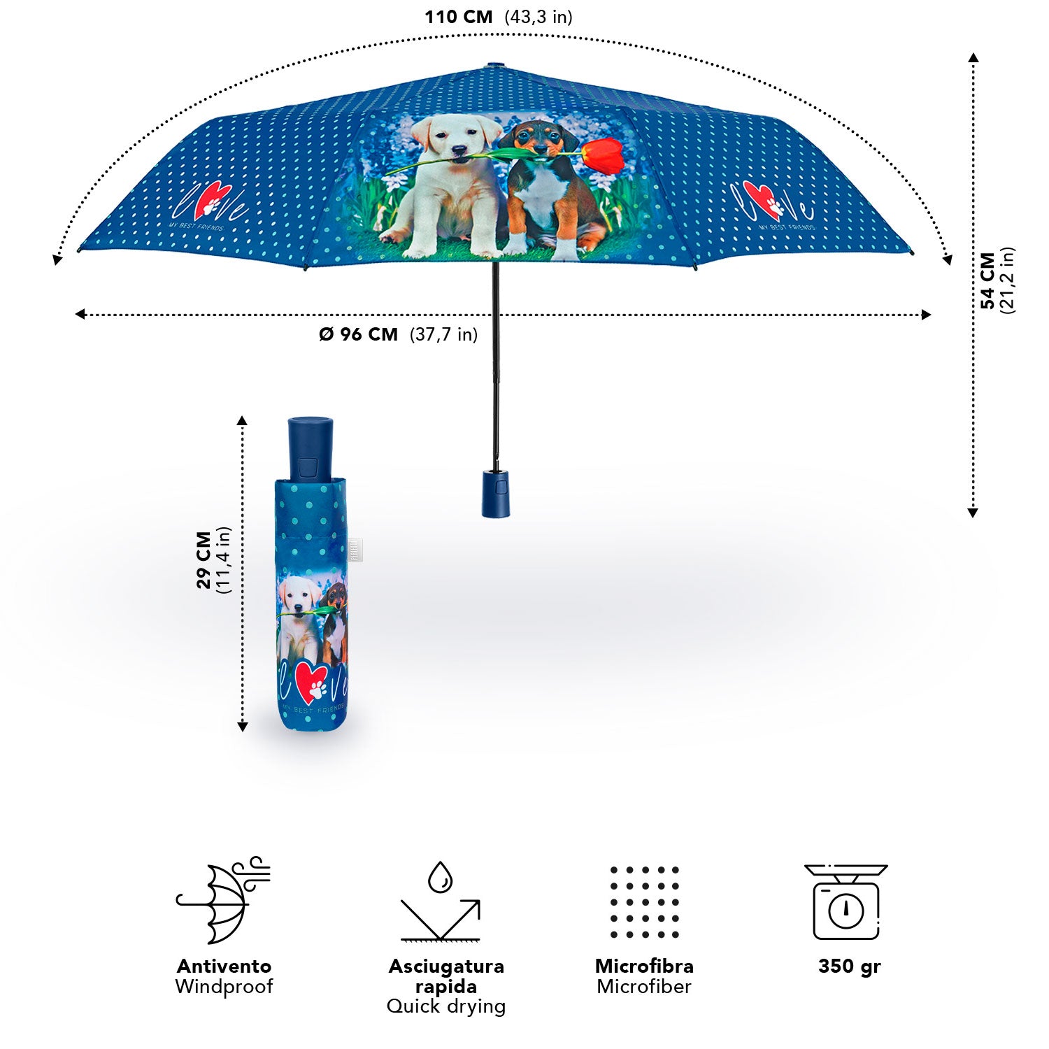 Ombrello Automatico Cani e Gatti - Perletti