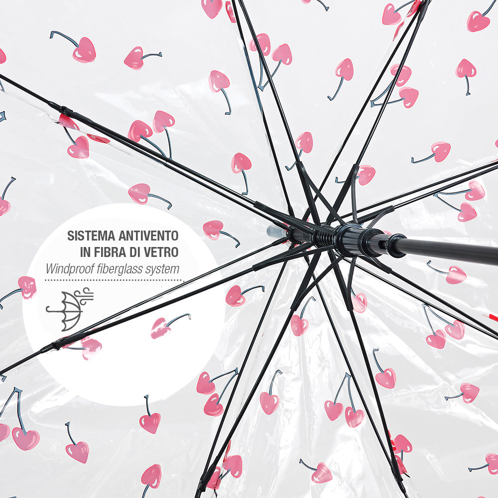 Ombrello Trasparente con Ciliegie - Perletti