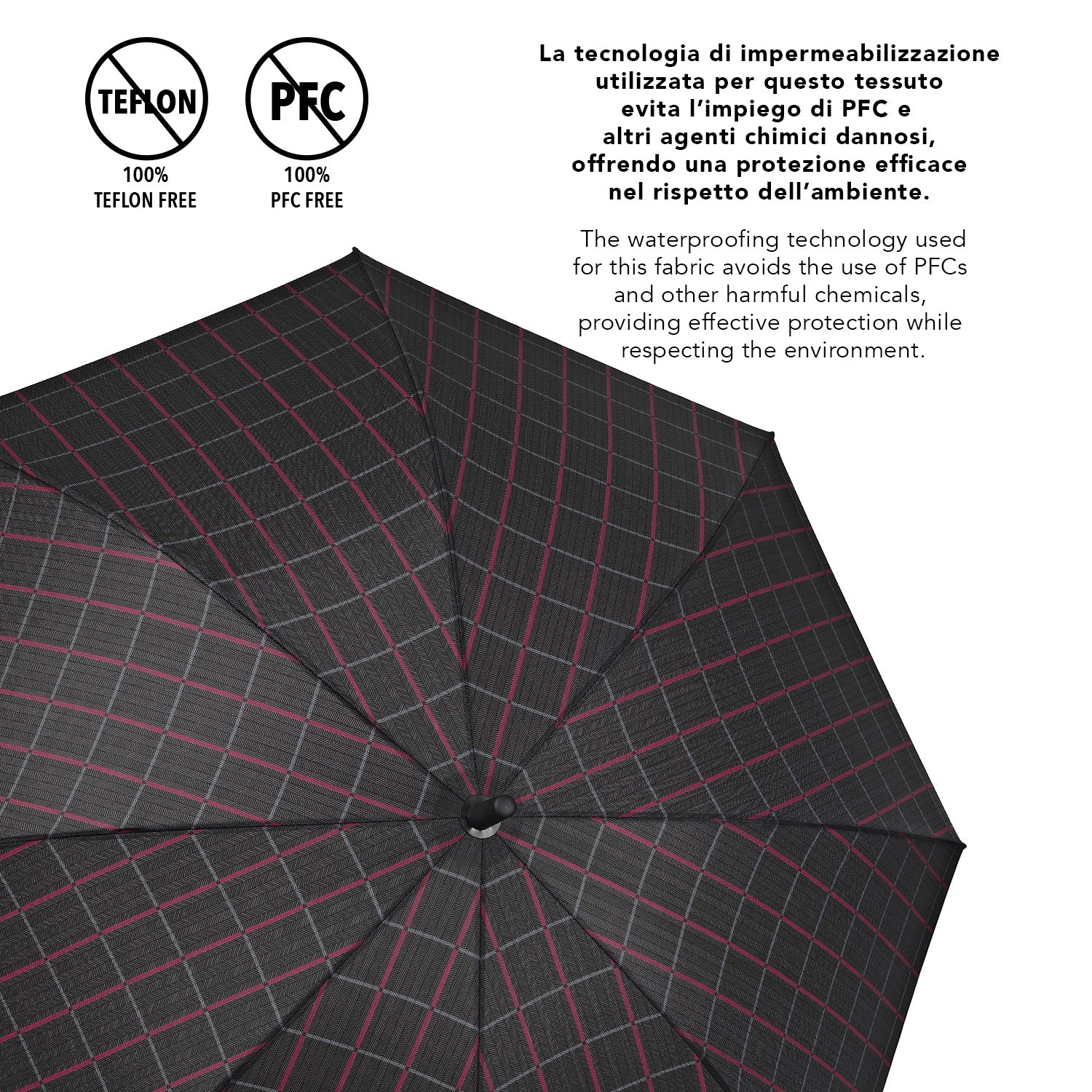 Ombrello Lungo Uomo Scozzese Manico in Legno - Perletti