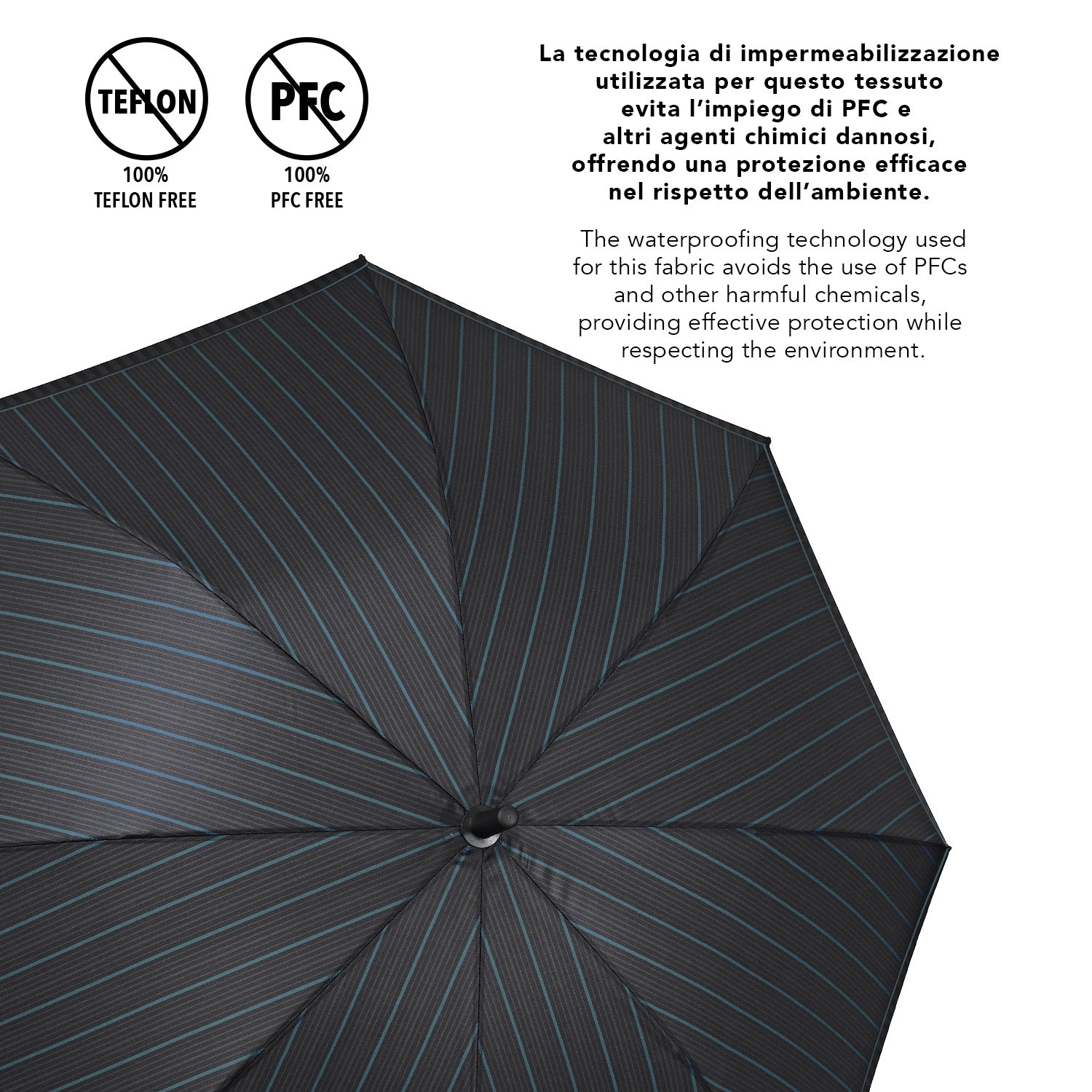 Ombrello Lungo Uomo Rigato - Perletti