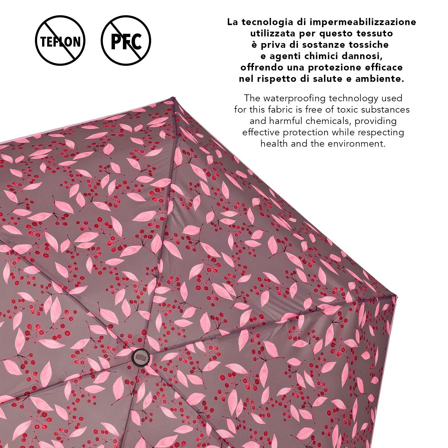 Ombrello Ultra Mini Manuale a Foglie - Perletti