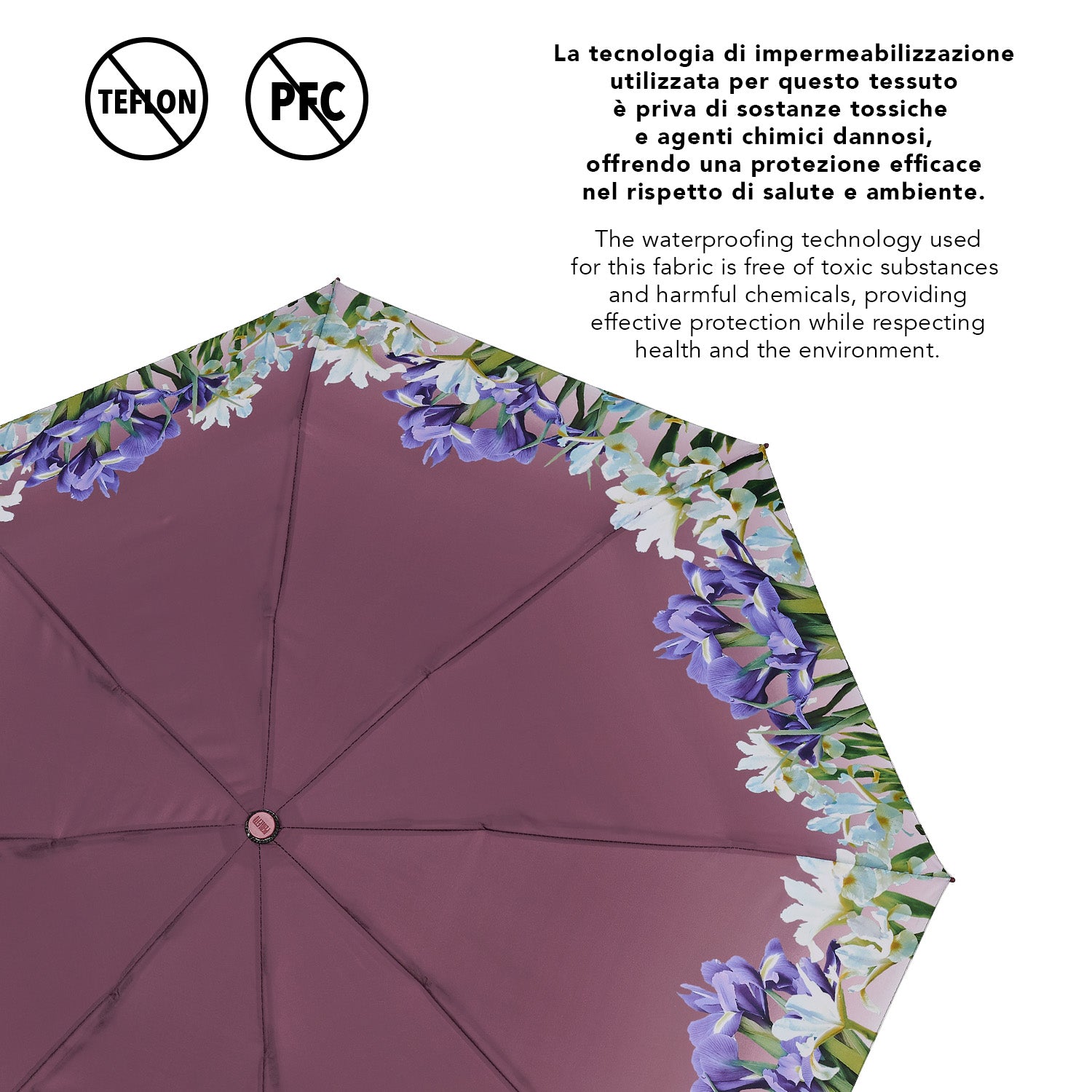 Ombrello Apri e Chiudi Automatico a Fiori - Perletti