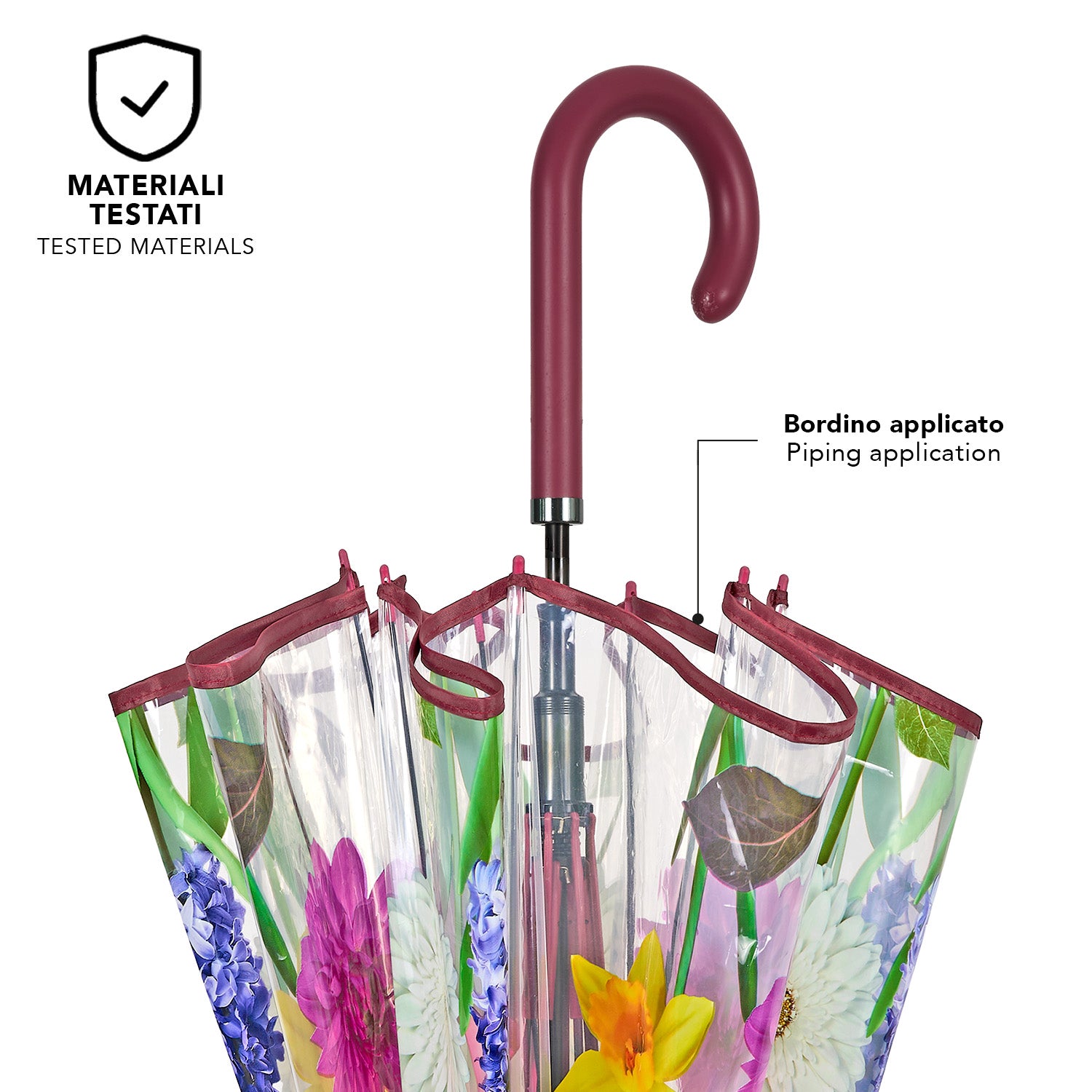Ombrello Trasparente Floreale - Perletti