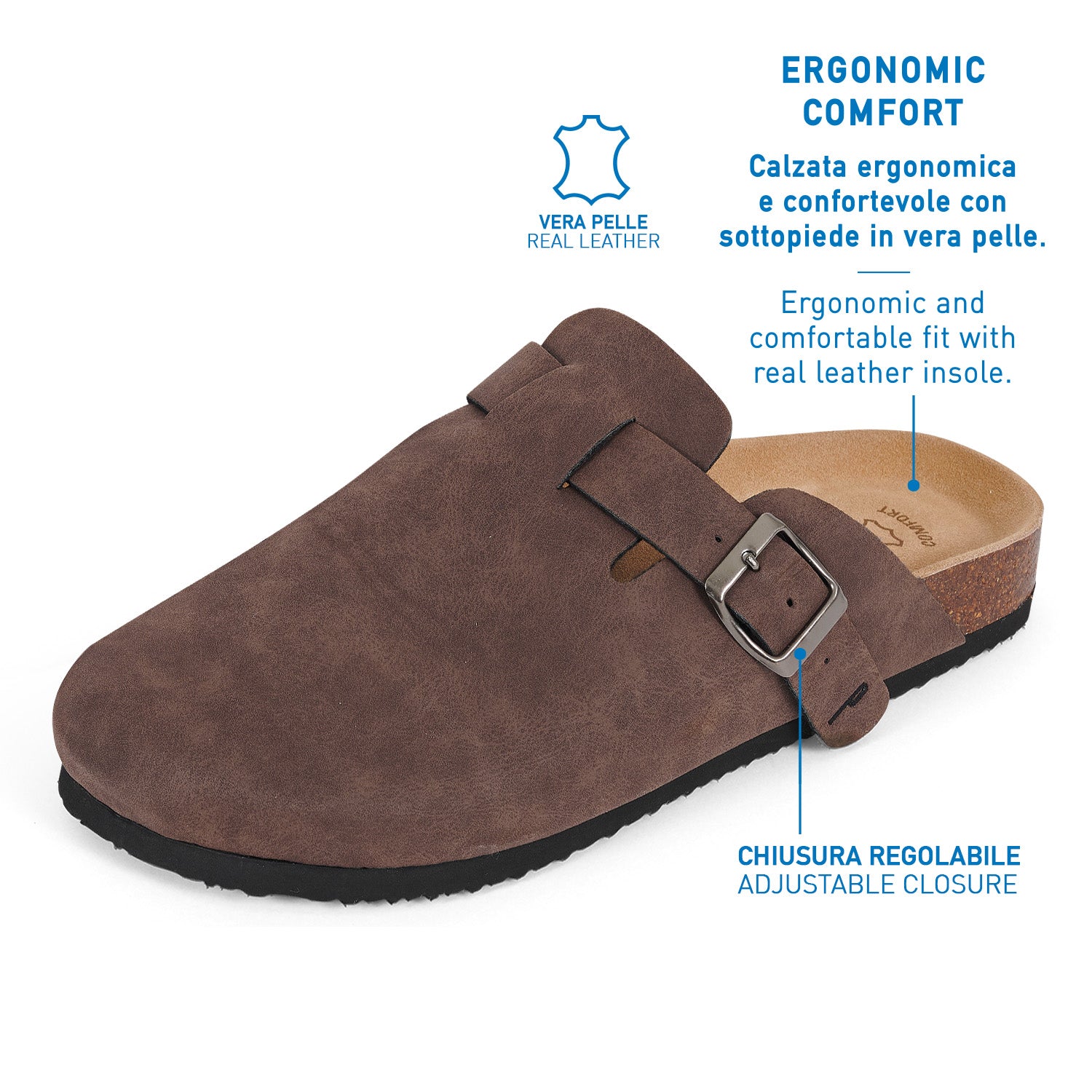 Ciabatte Comfort Suede Uomo - Perletti