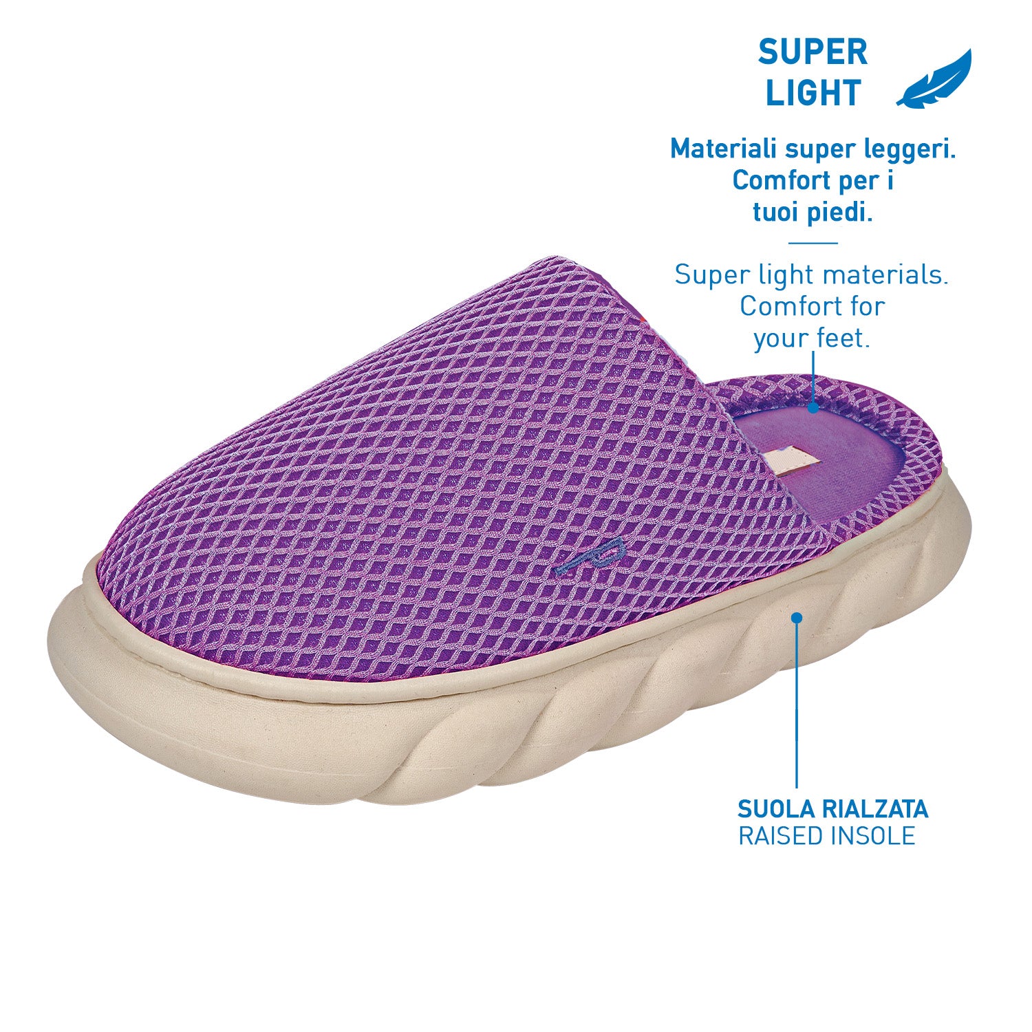 Pantofole a Rete con Suola Platform - Perletti