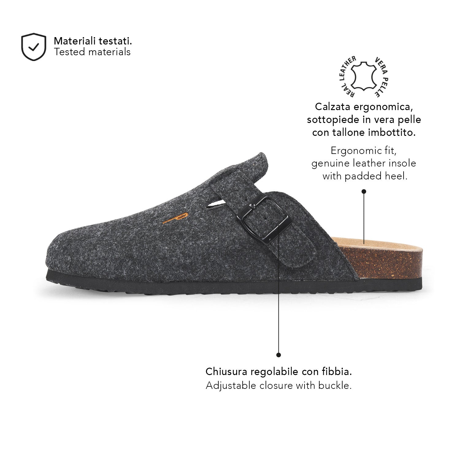 Ciabatte Comfort Uomo Feltro - Perletti