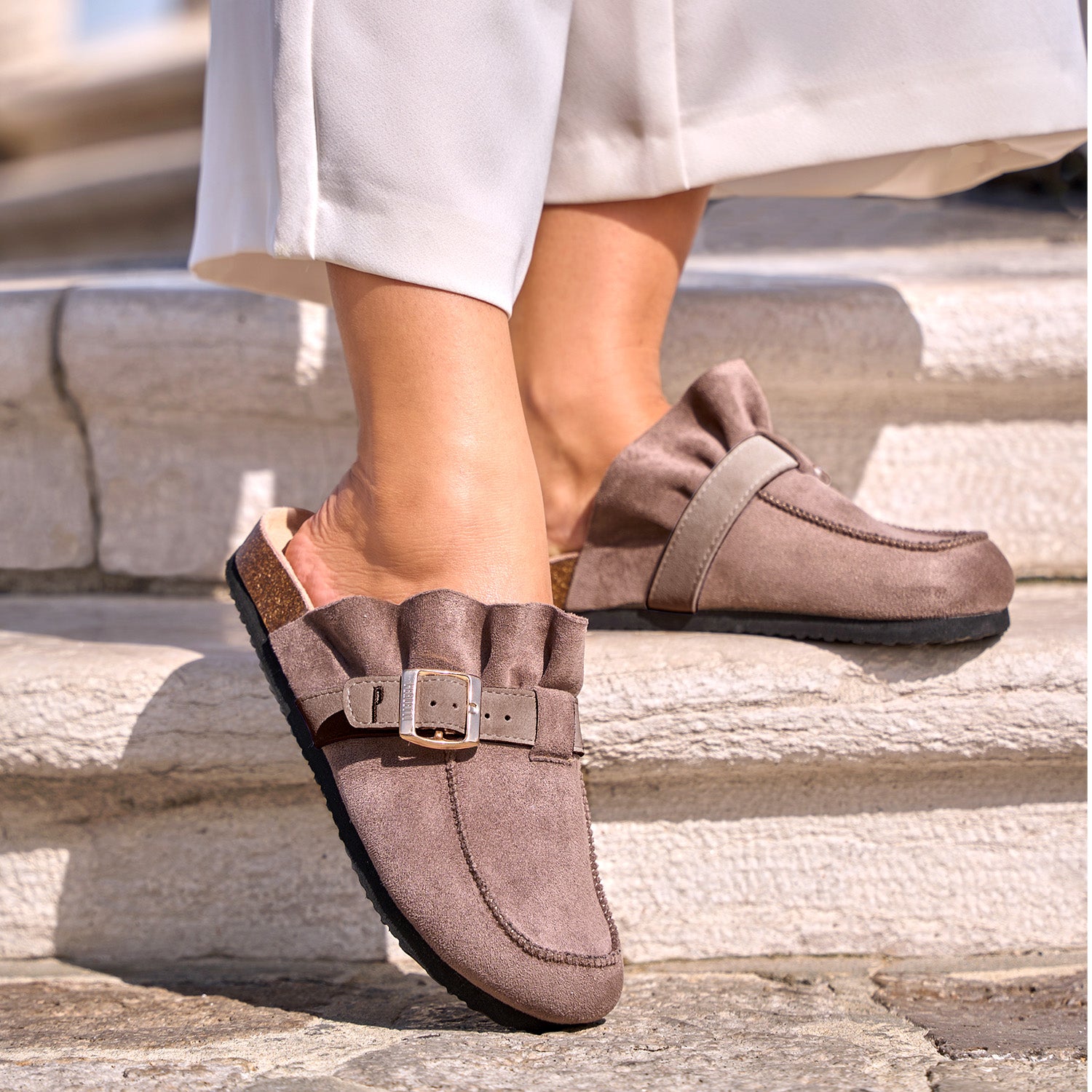 Ciabatte Comfort con Rouche - Perletti