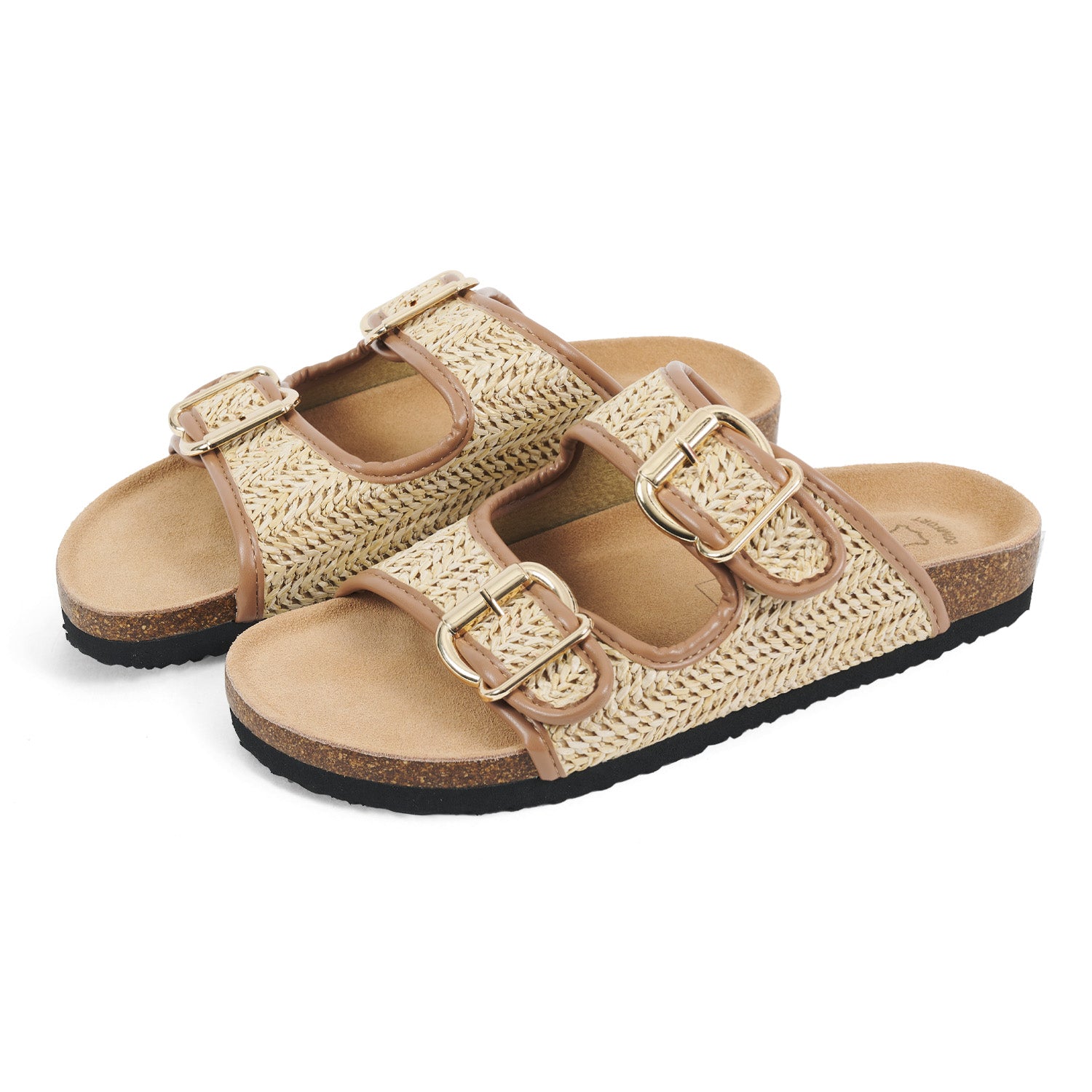 Ciabatte Donna PERLETTI Con Doppia Fibbia - Sandali Comfort Dorati Per Casa E Mare - Foto 6