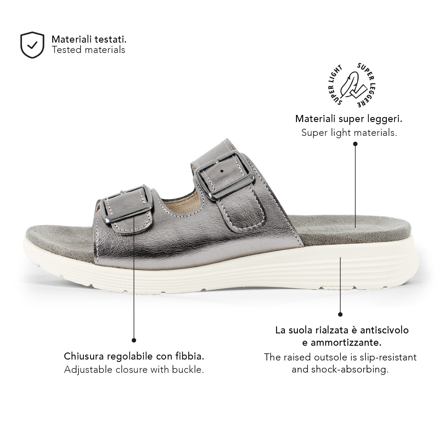 Ciabatte Motion Doppia Fibbia - Perletti