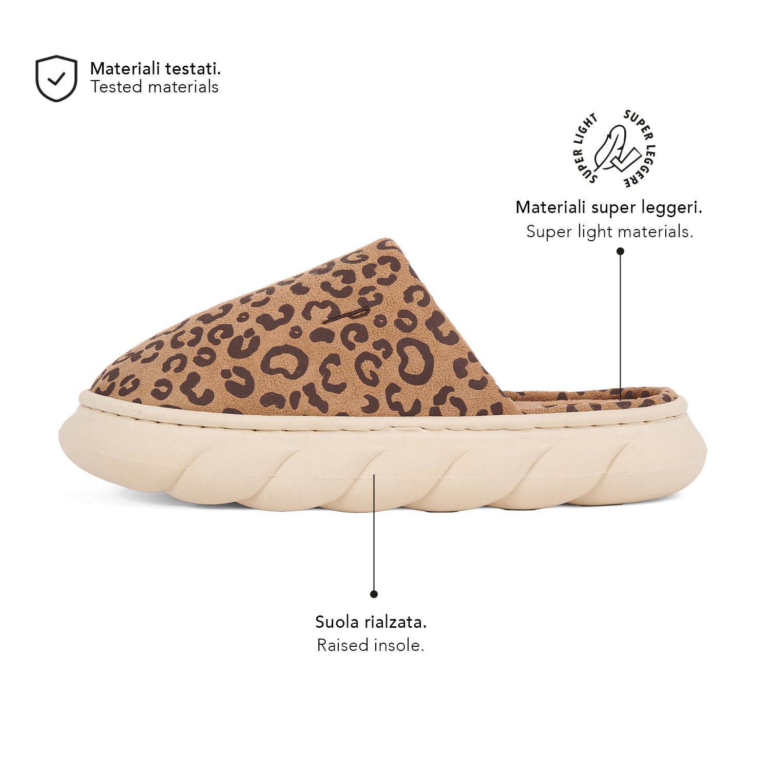 Pantofole Leopardate con Suola Platform - Perletti