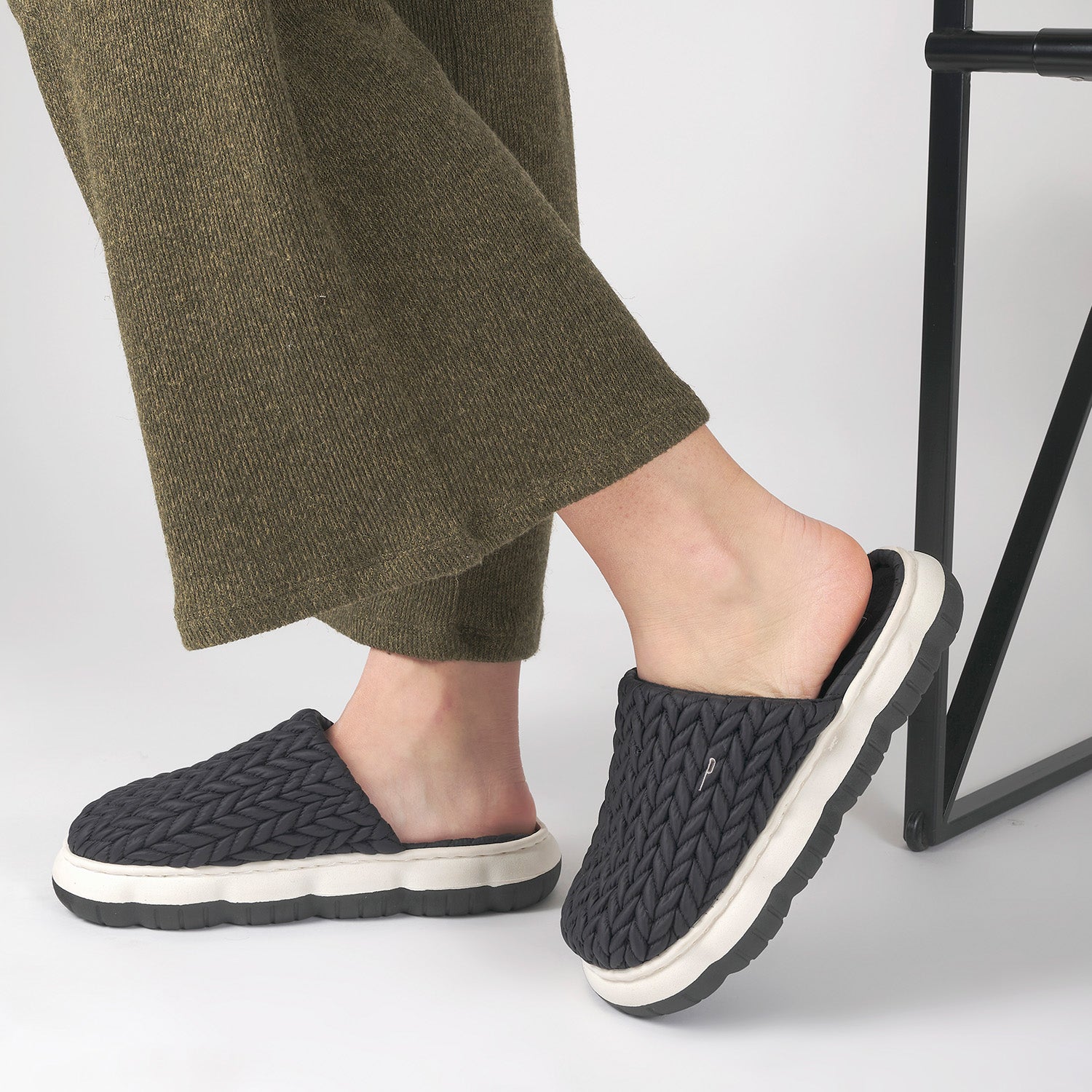 Pantofole Intreccio con Suola Rialzata - Perletti