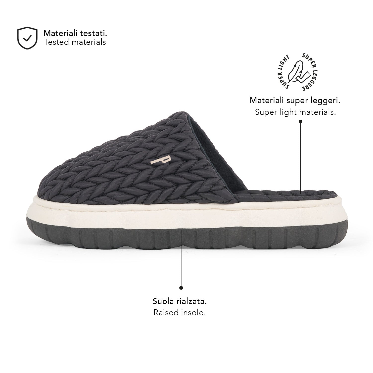 Pantofole Intreccio con Suola Rialzata - Perletti