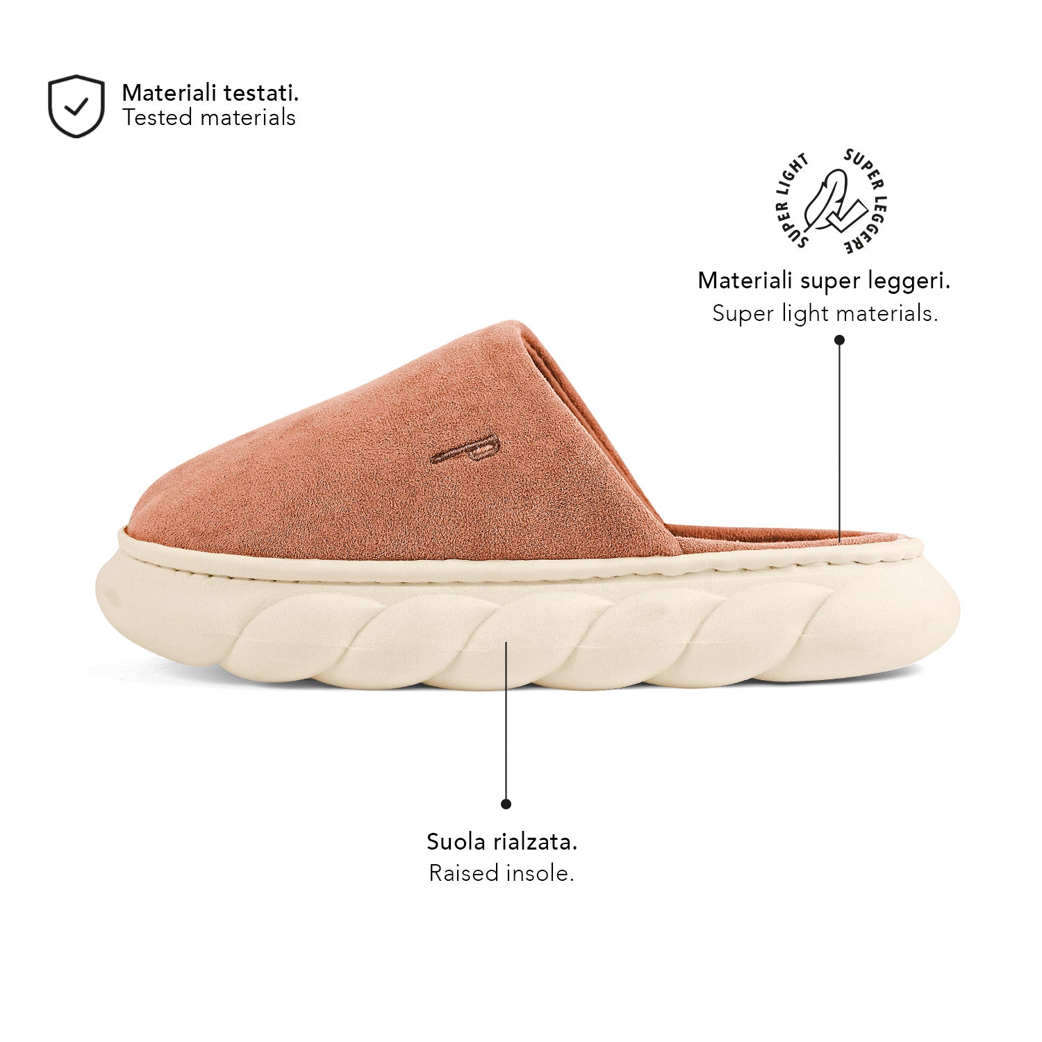 Pantofole Scamosciate con Suola Platform - Perletti