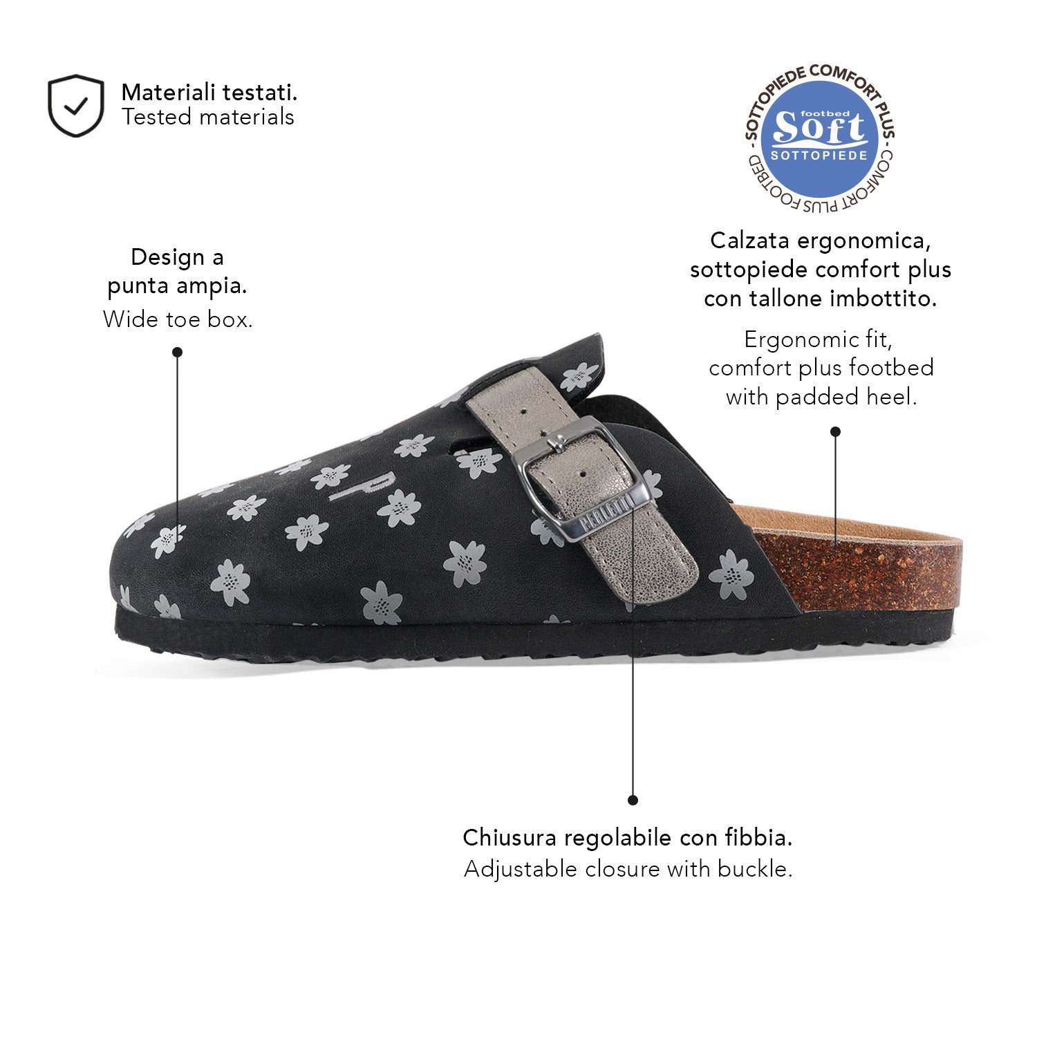 Pantofole Comfort Donna Fantasia Fiore - Perletti