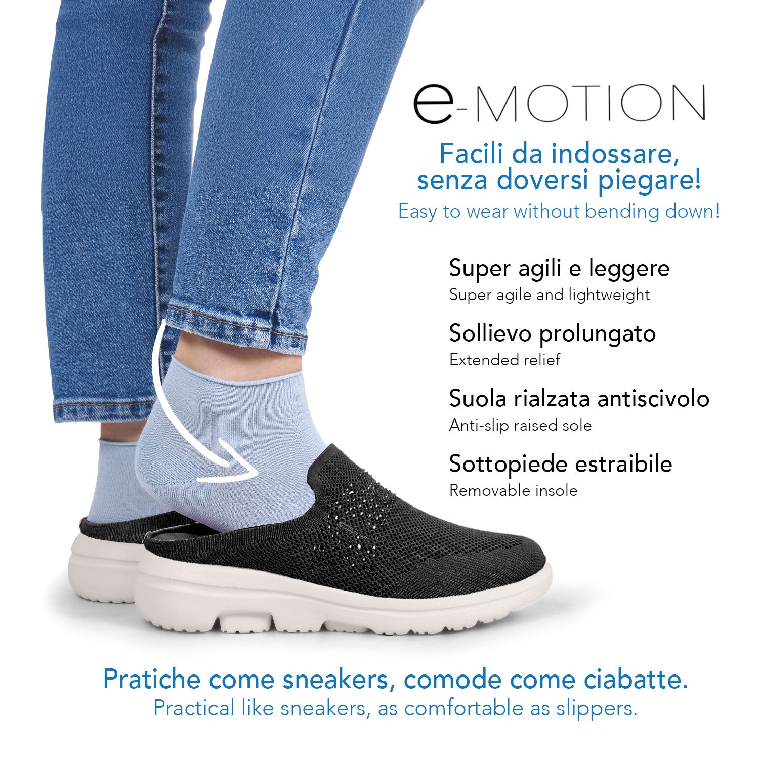 Ciabatte Slip-on Motion Donna con Cristalli - Perletti
