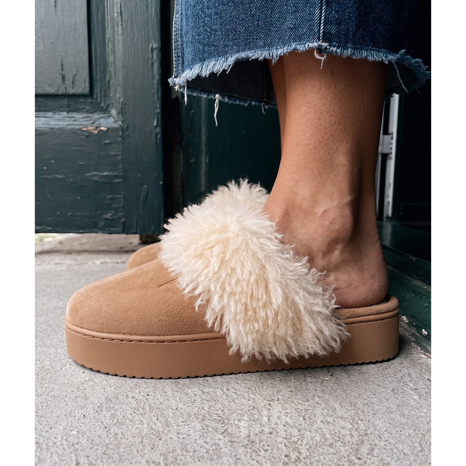 Pantofole Donna Platform con Pelo