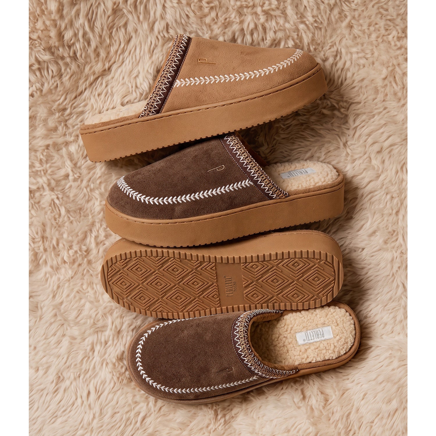 Pantofole Donna con Suola Platform Stile Etnico