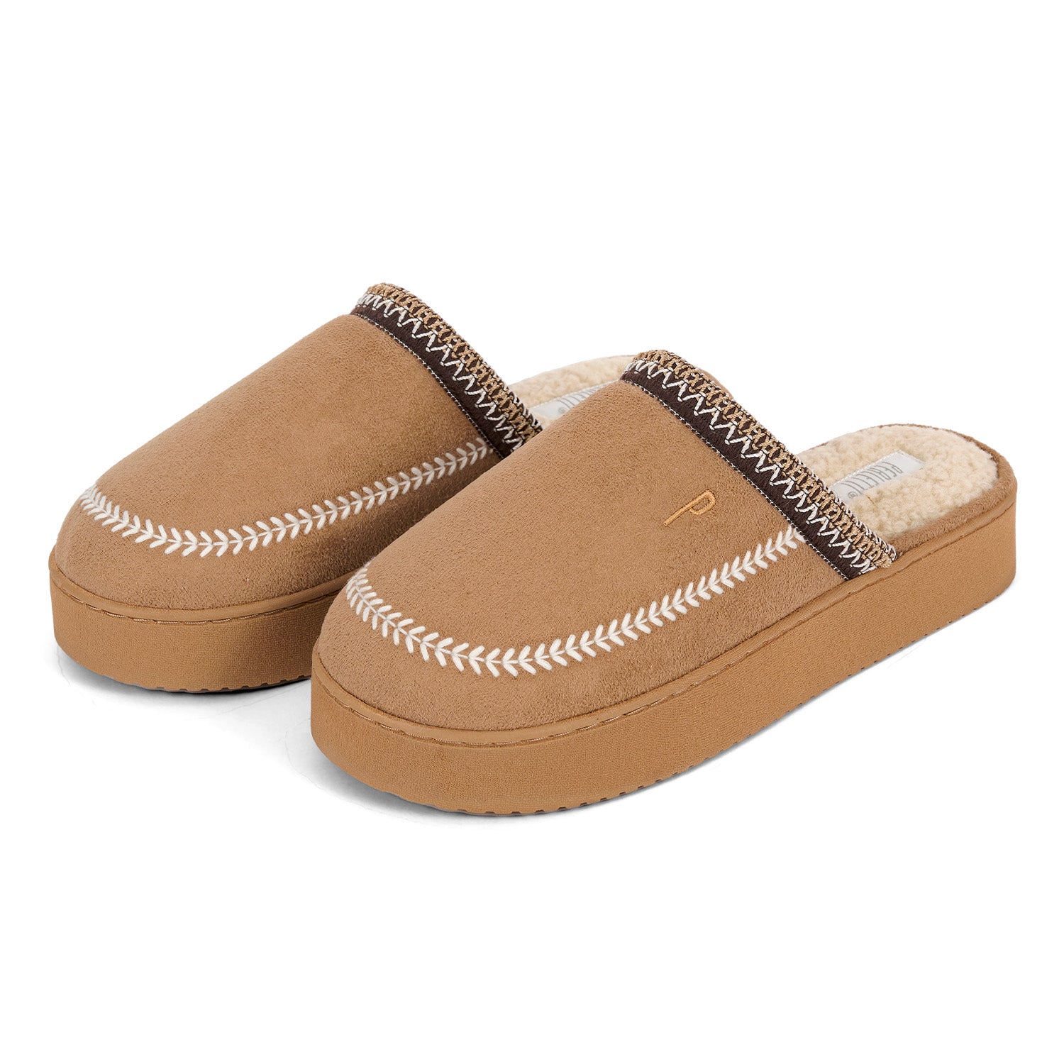 Pantofole Donna con Suola Platform Stile Etnico