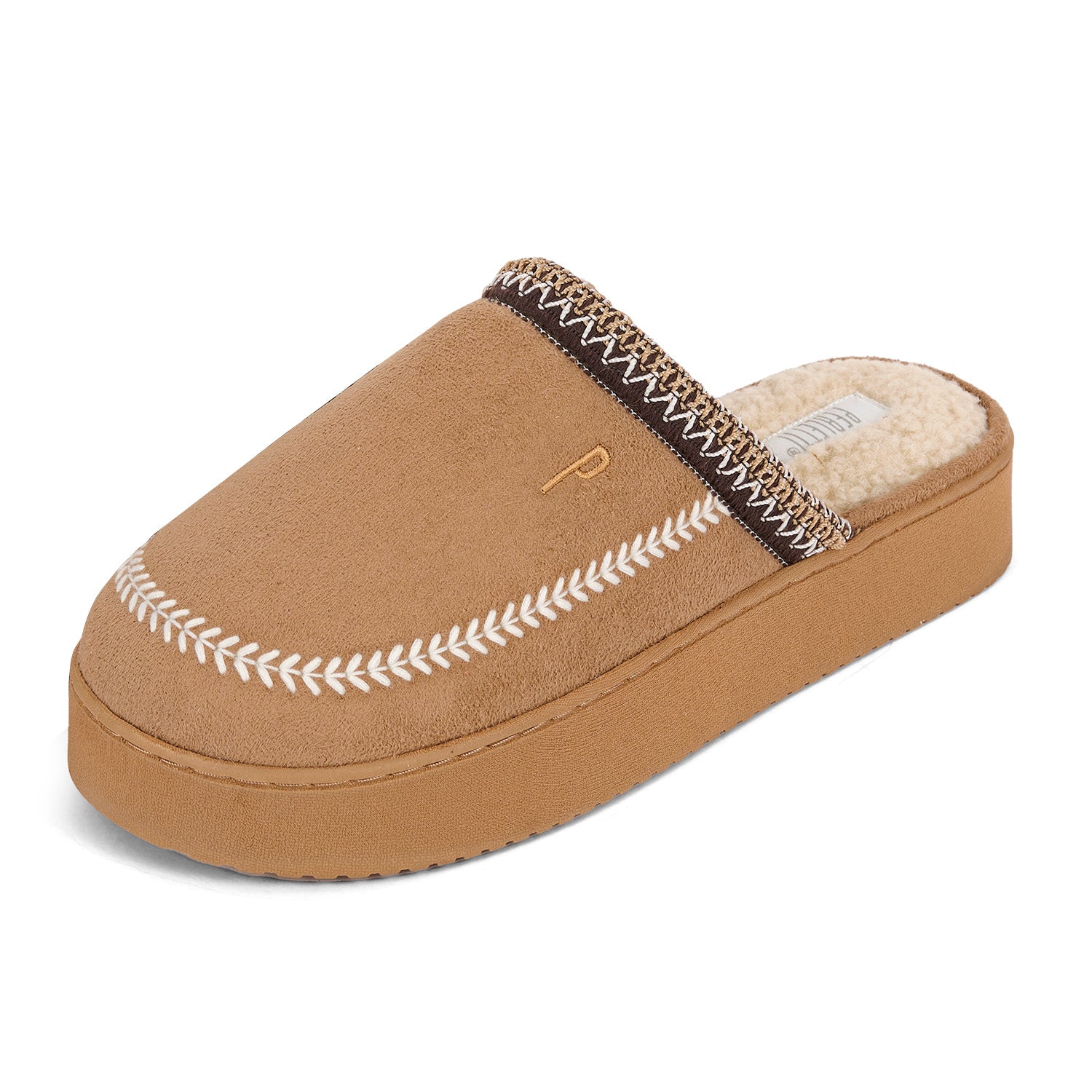 Pantofole Donna con Suola Platform Stile Etnico