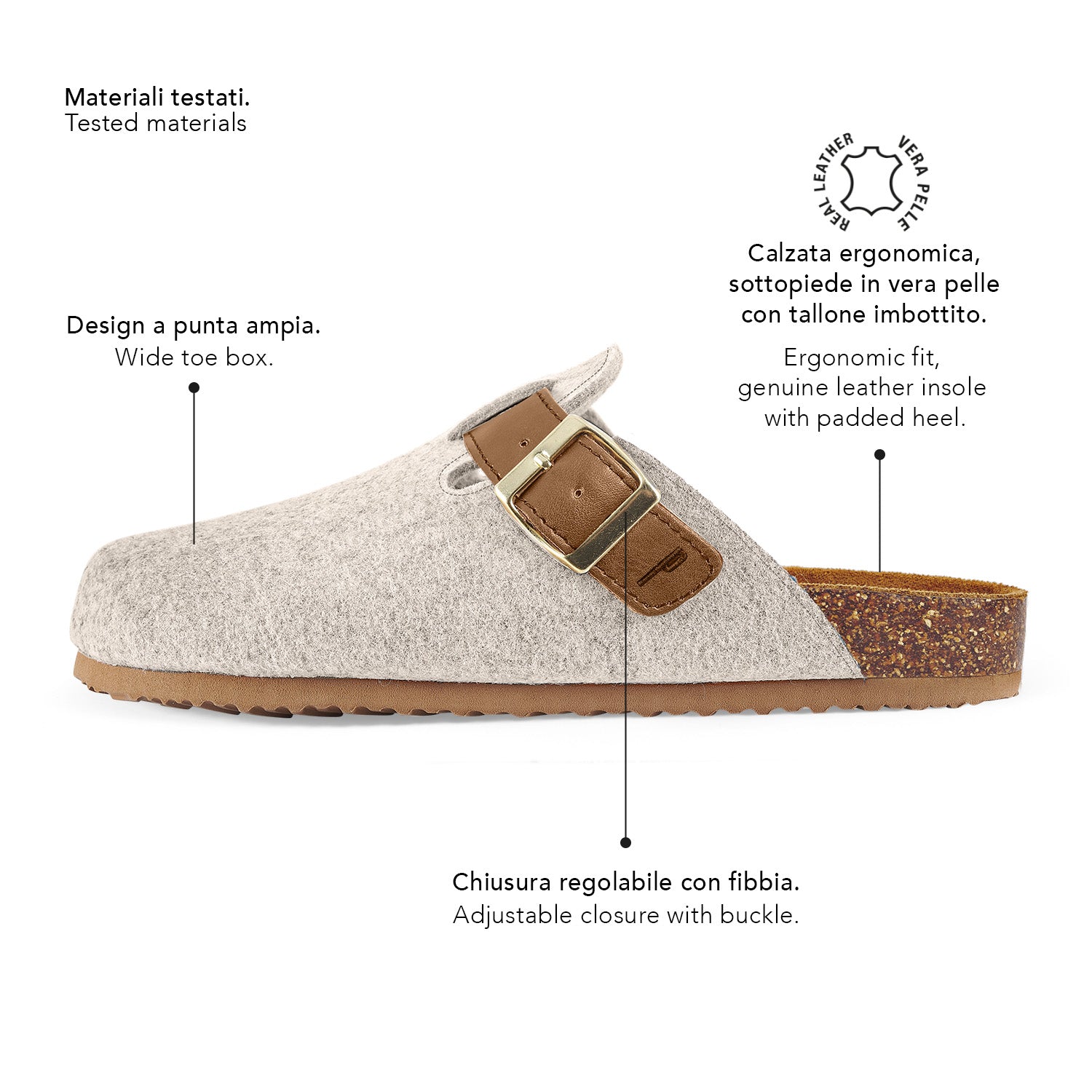 Ciabatte Donna Comfort in Feltro